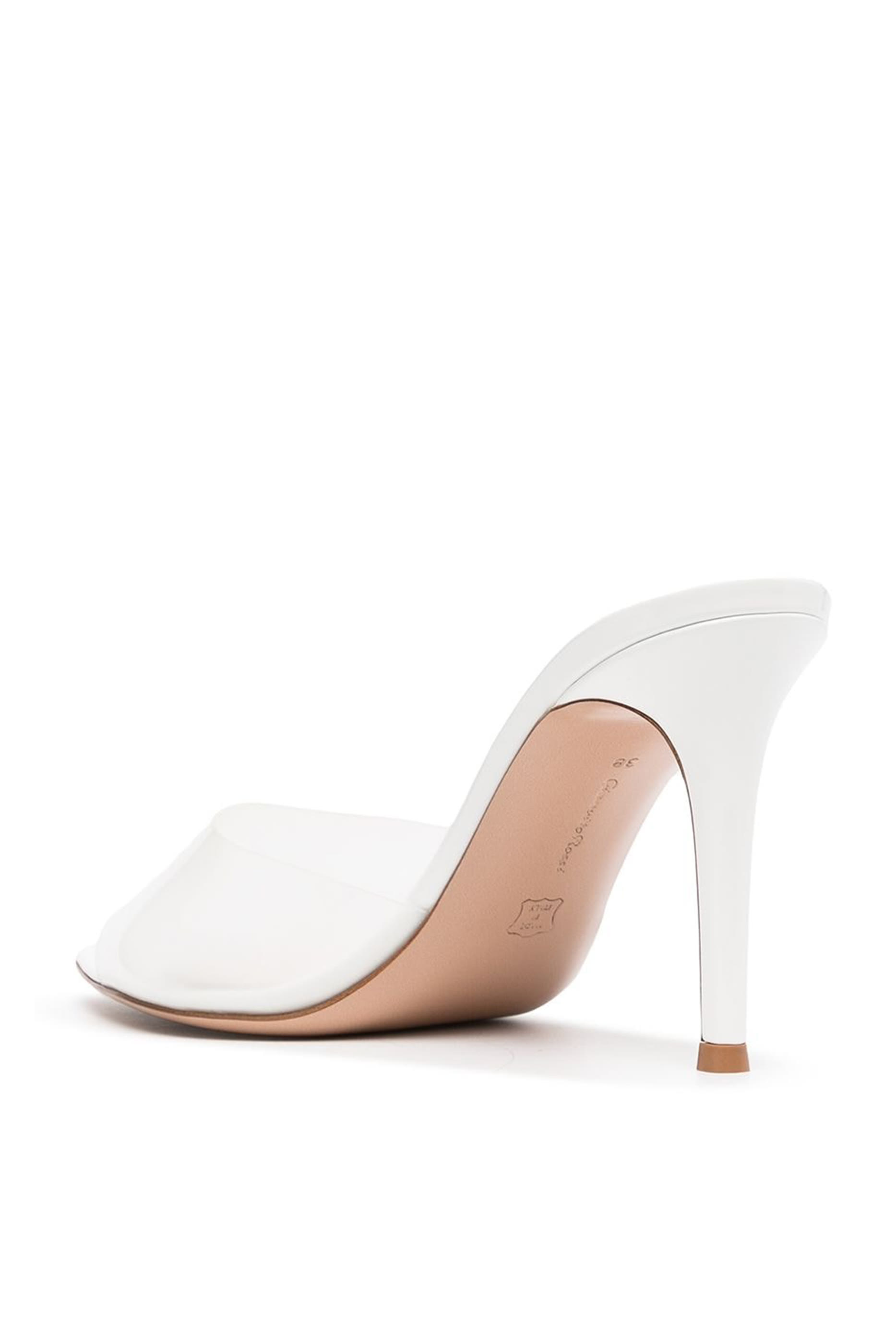 Elle 85 Mules in Plexi and Leather