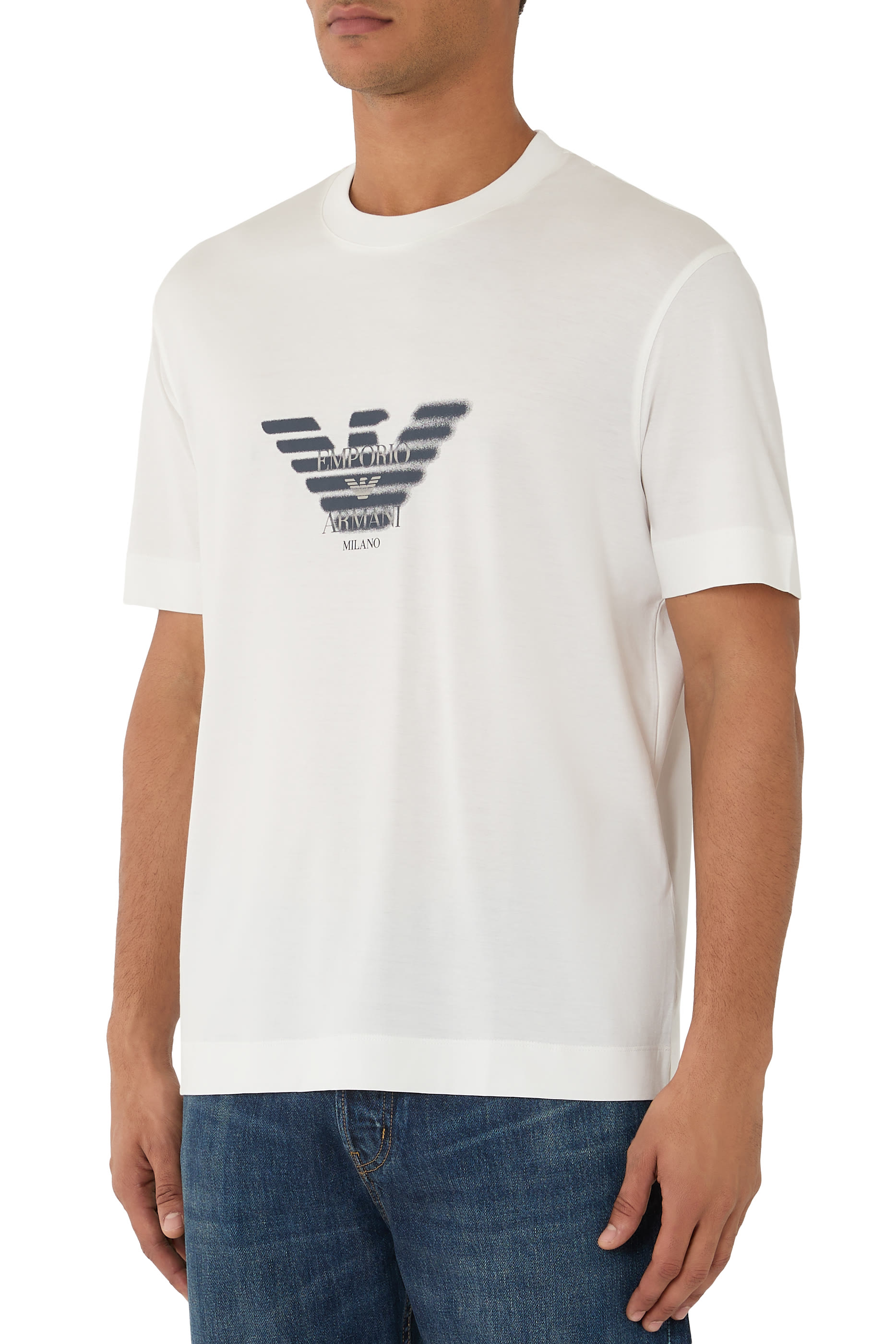 Graffiti Eagle Logo Print T-Shirt