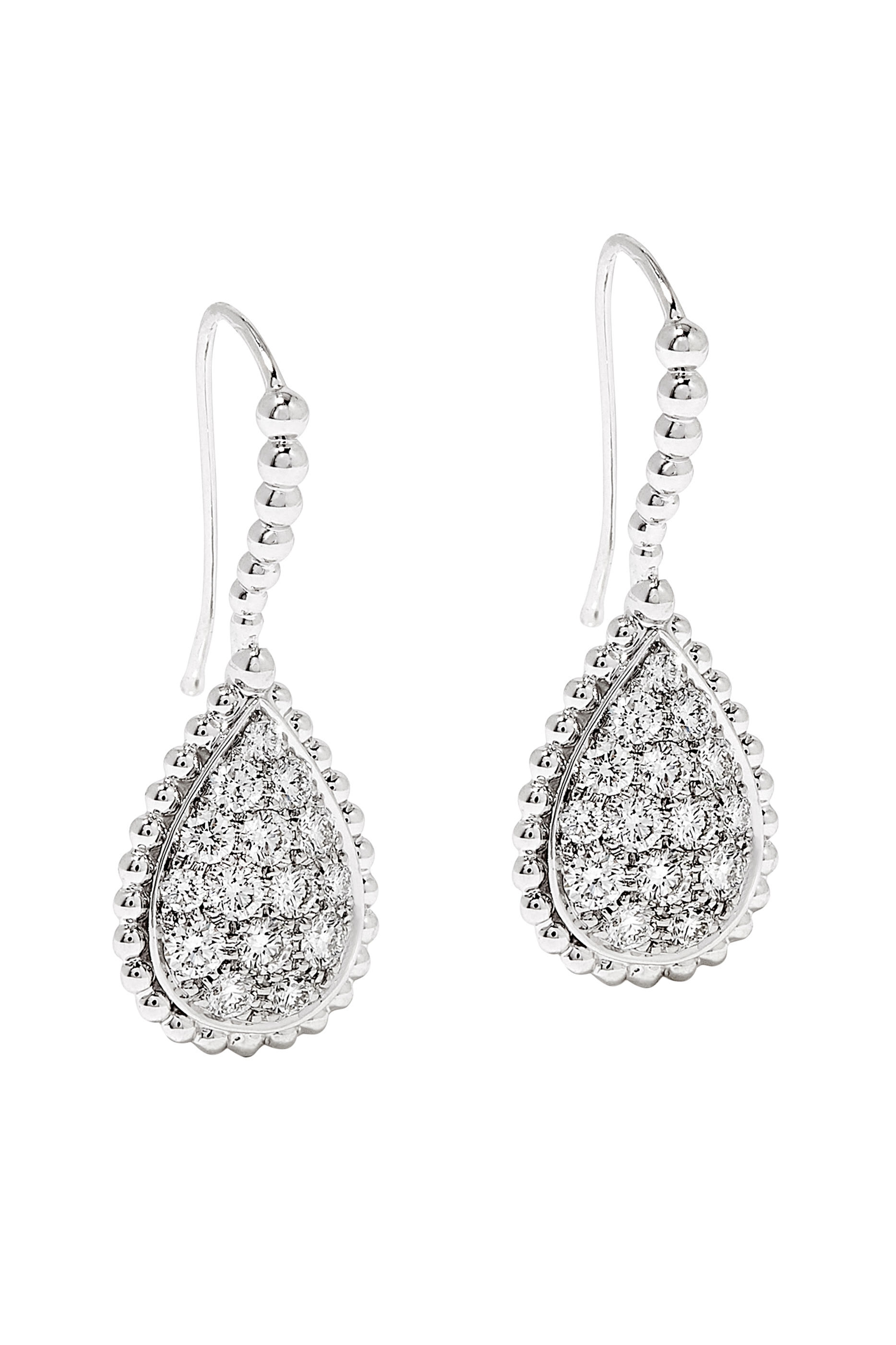 Serpent Boh&egrave;me M Motif Sleepers Earrings, 18k White Gold  Diamonds