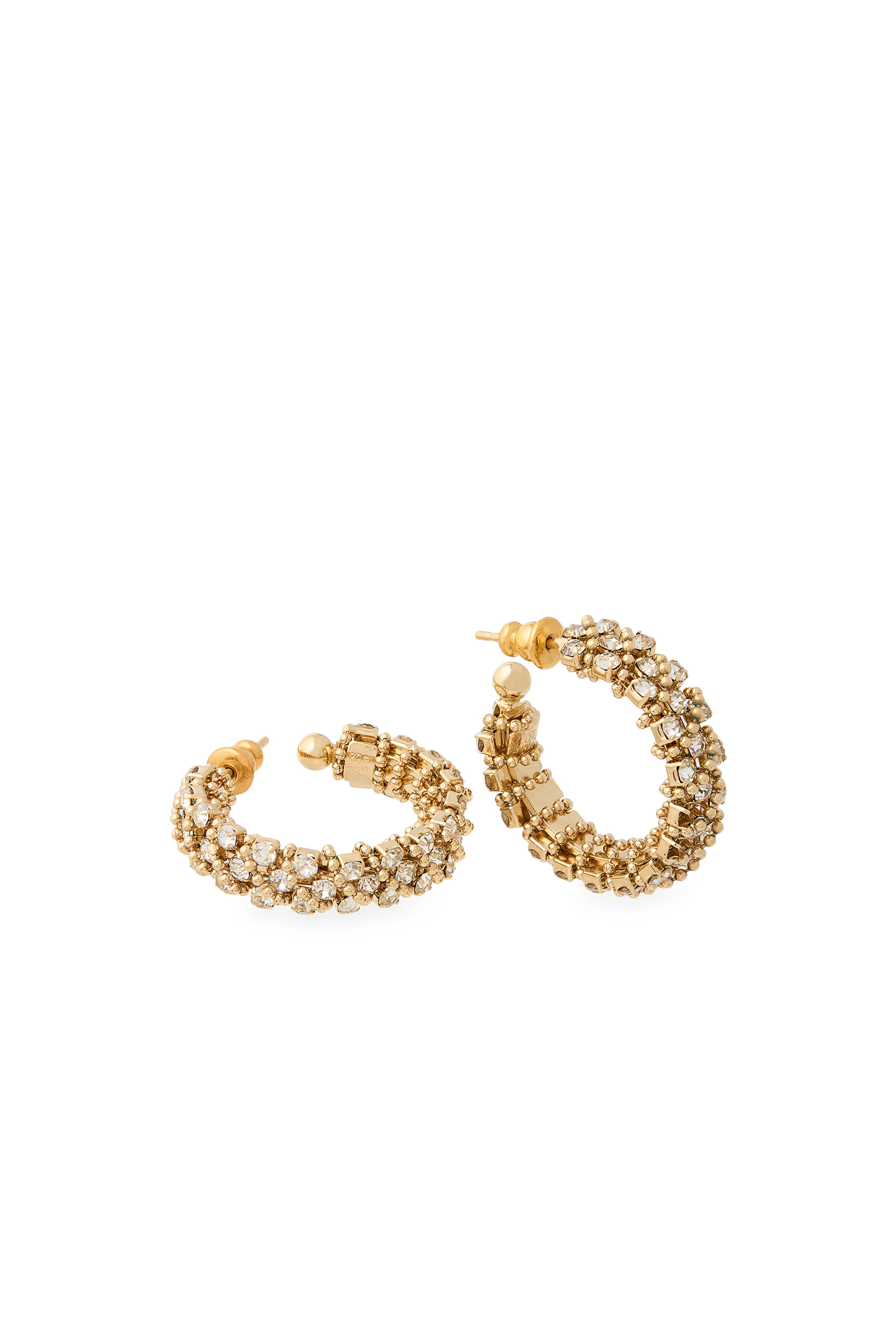 Izilda Strass Hoop Earrings, Gold-Plated Brass  Rhinestones