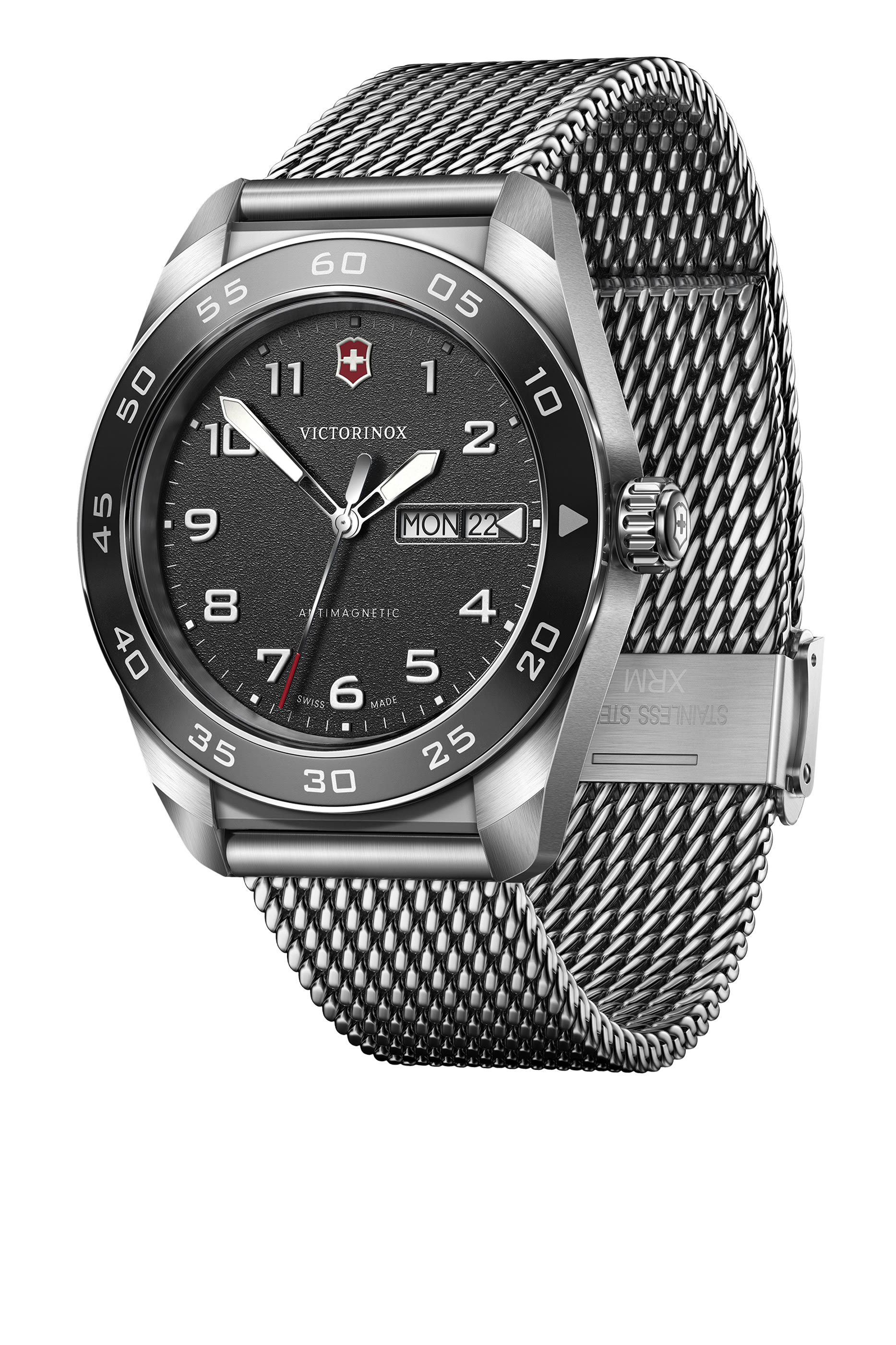 Swiss Army Quartz Watch, Stainless Steel  Mesh, 42mm