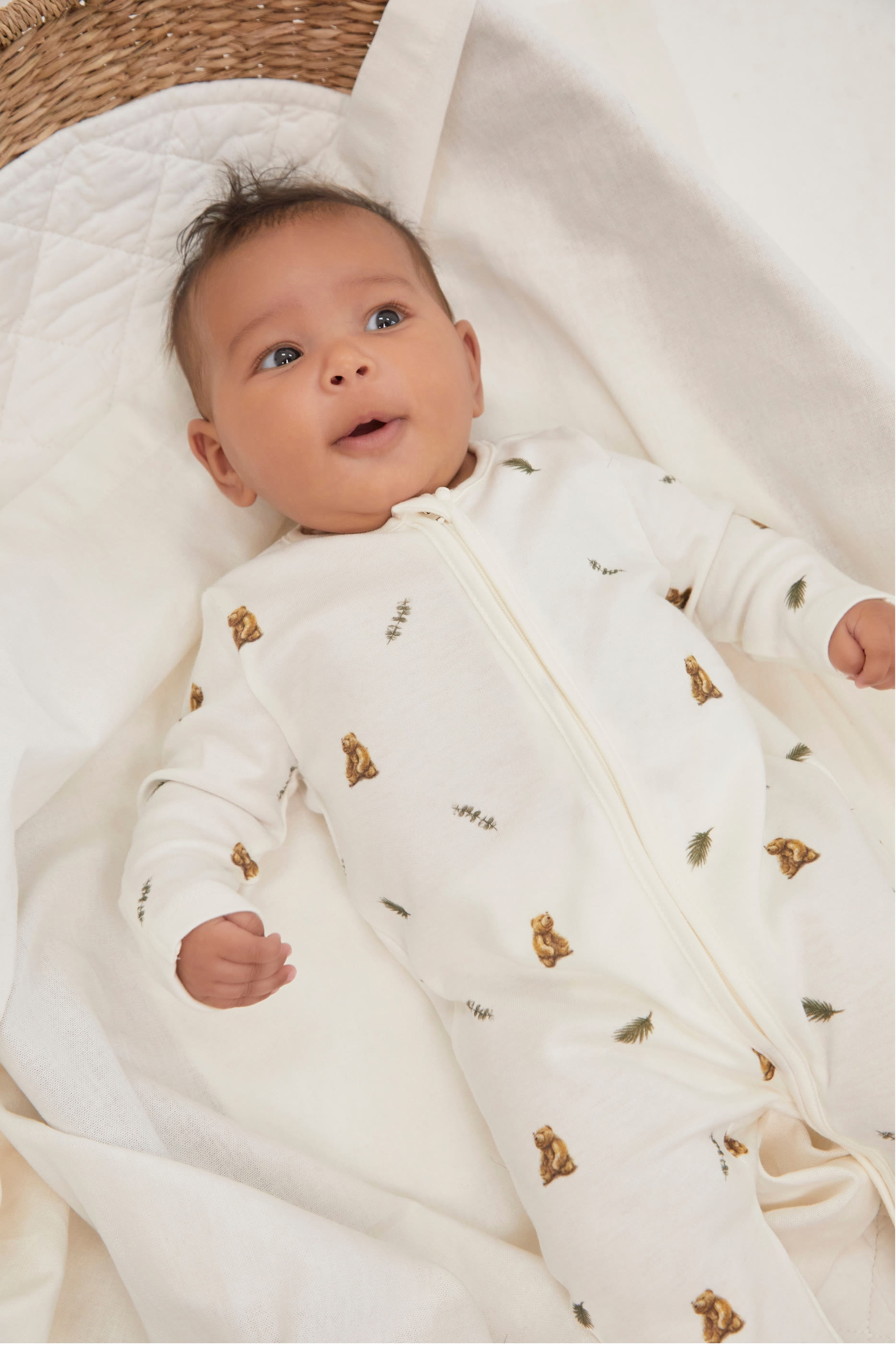 Kids  Brown Bear Print Sleepsuit