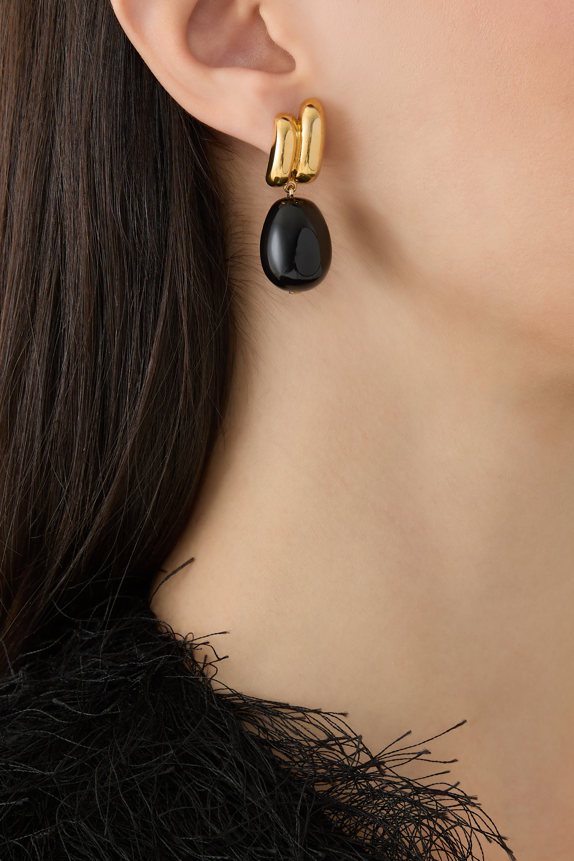 The Iris Earrings, Sterling Silver  Ceramic Beads