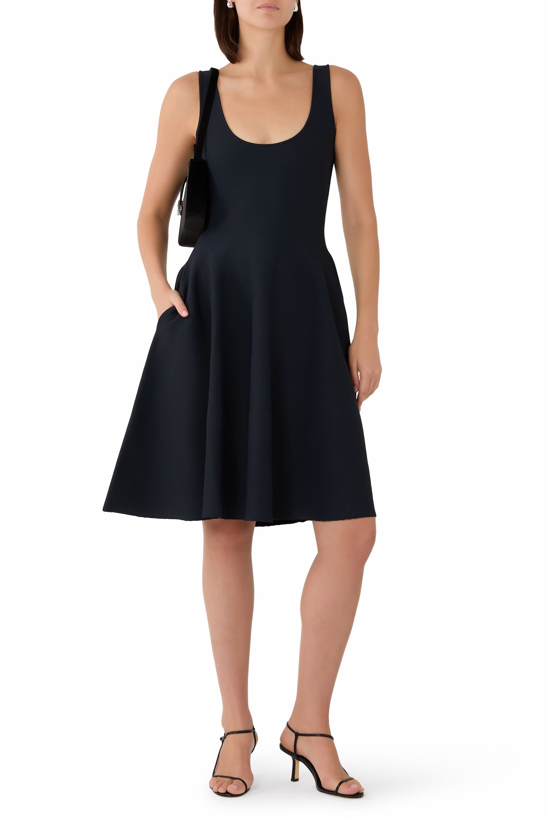 Scoop Neckline Sleeveless A-Line Dress