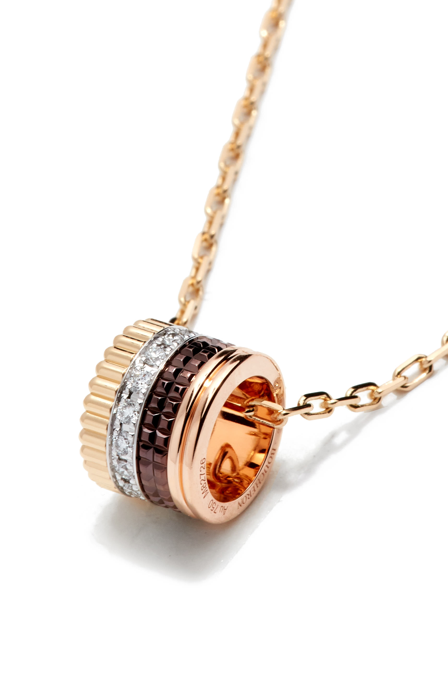 Quatre Classique Pendant, 18k Mix Gold  Diamonds