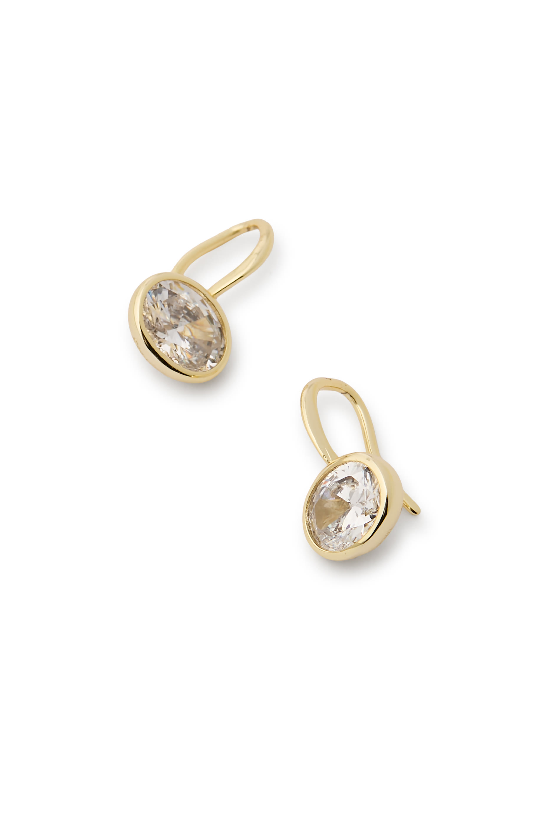Oval East to West Huggie Earrings
