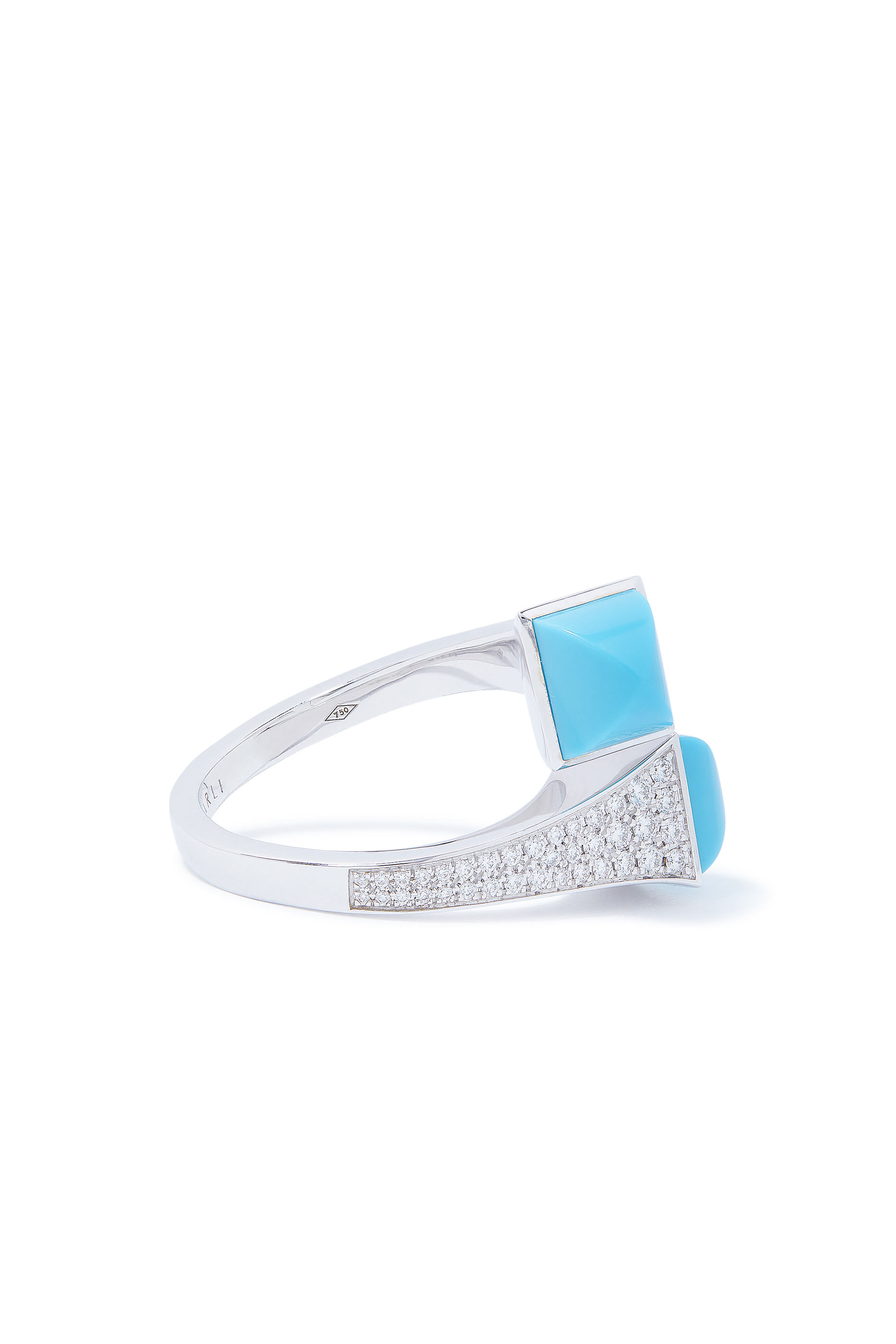 Cleo Ring, 18k White Gold with Turquoise  Diamonds