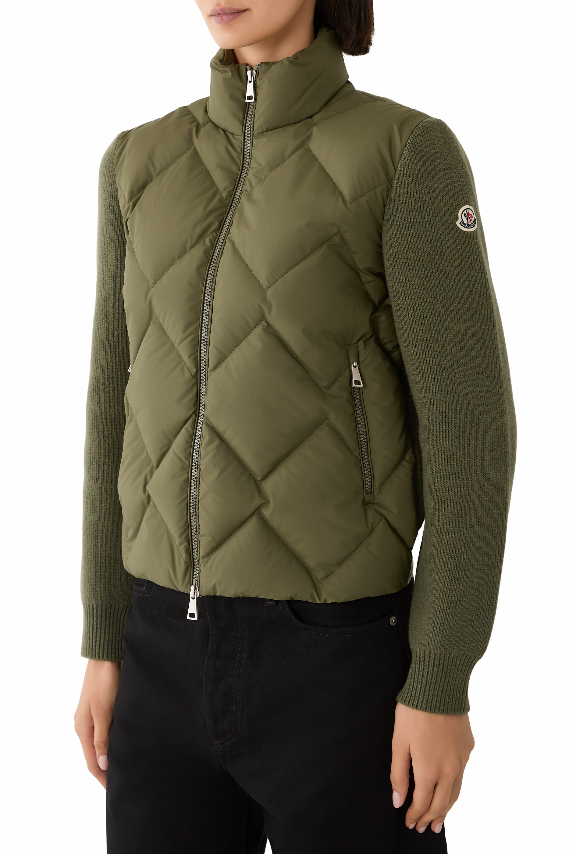 Padded Zip-Up Cardigan