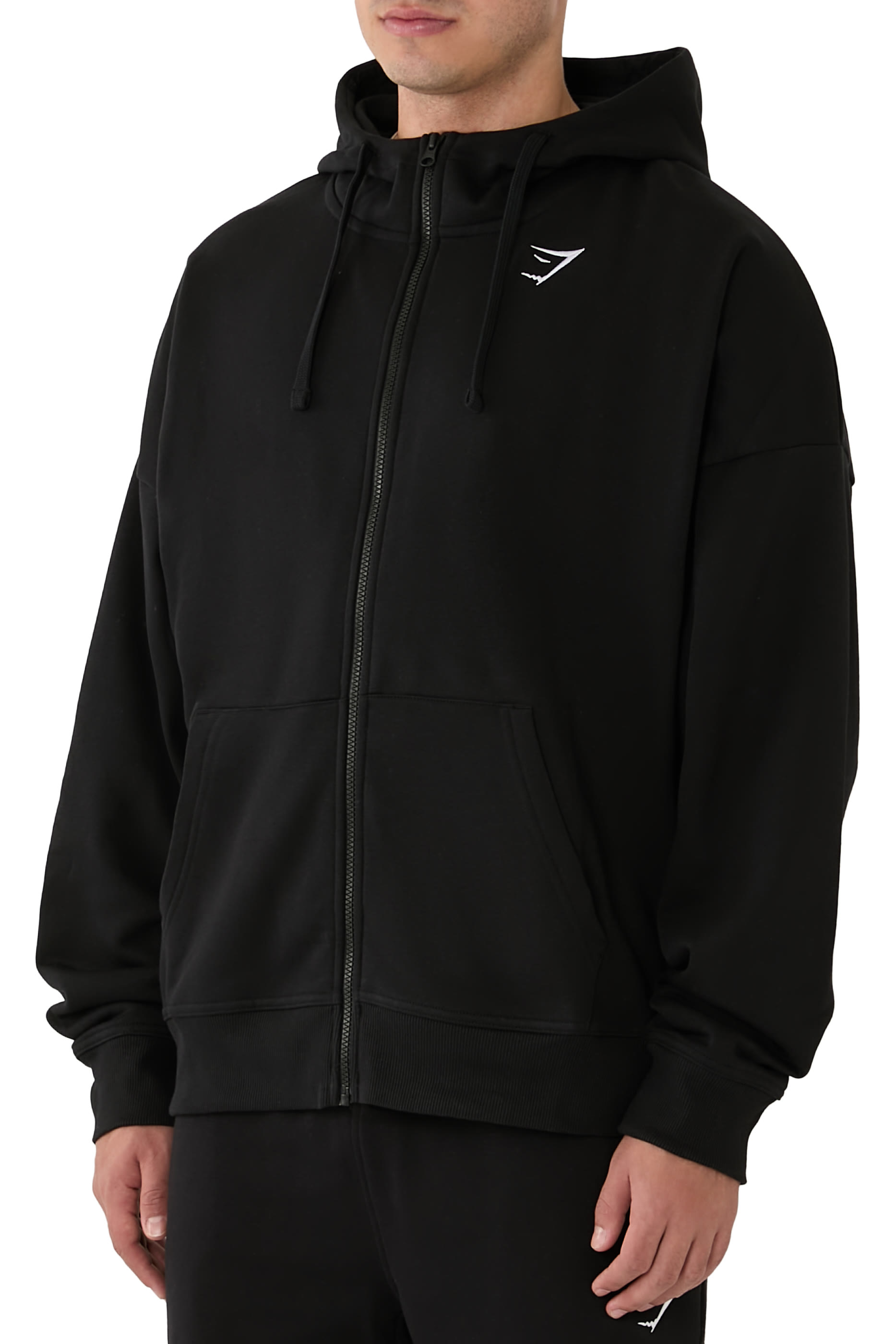 Crest Oversized Zip Up Hoodie 