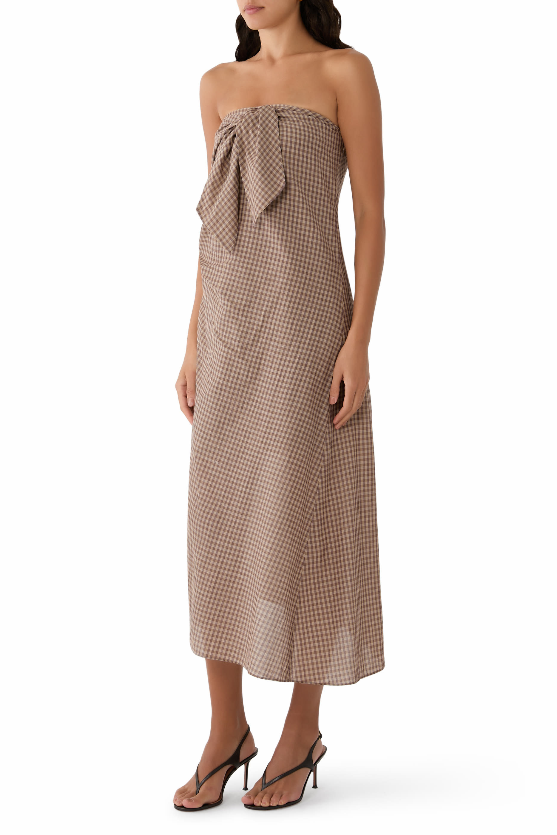 Check Strapless Dress 