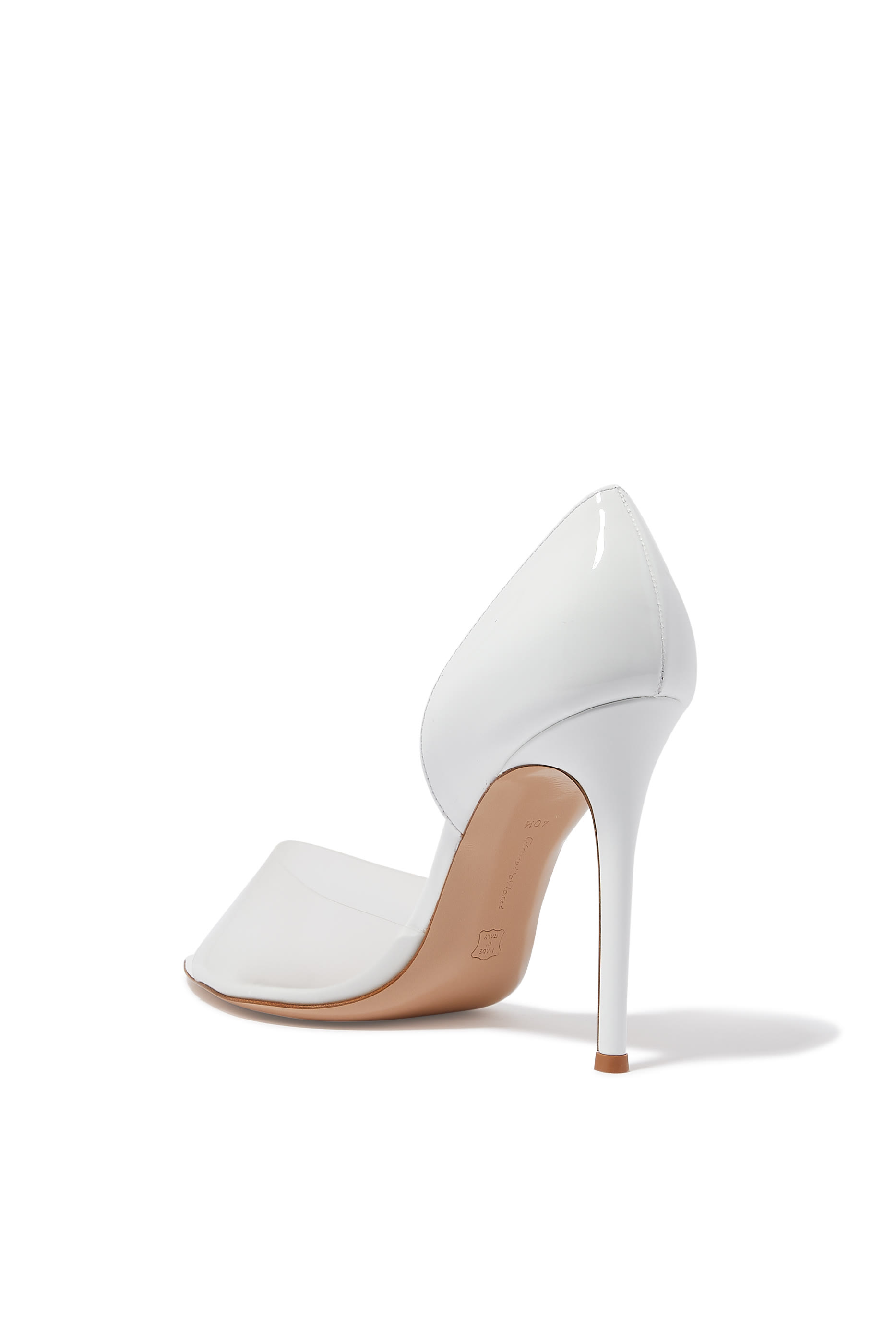 Bree 105 Open Toe Pumps in Plexi and Leather