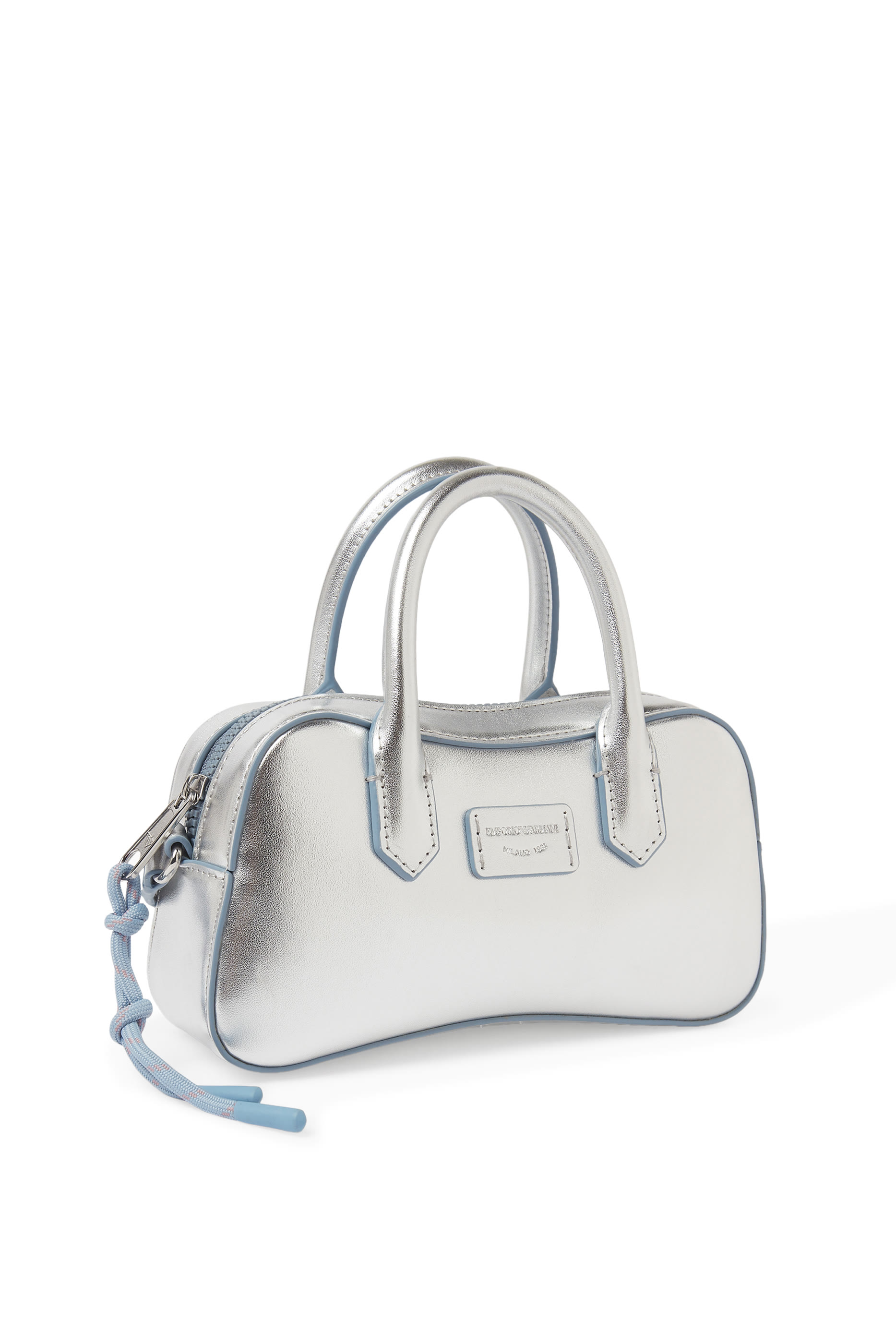 Kids Shiny handbag with a Tartan Effect and a Detachable Strap