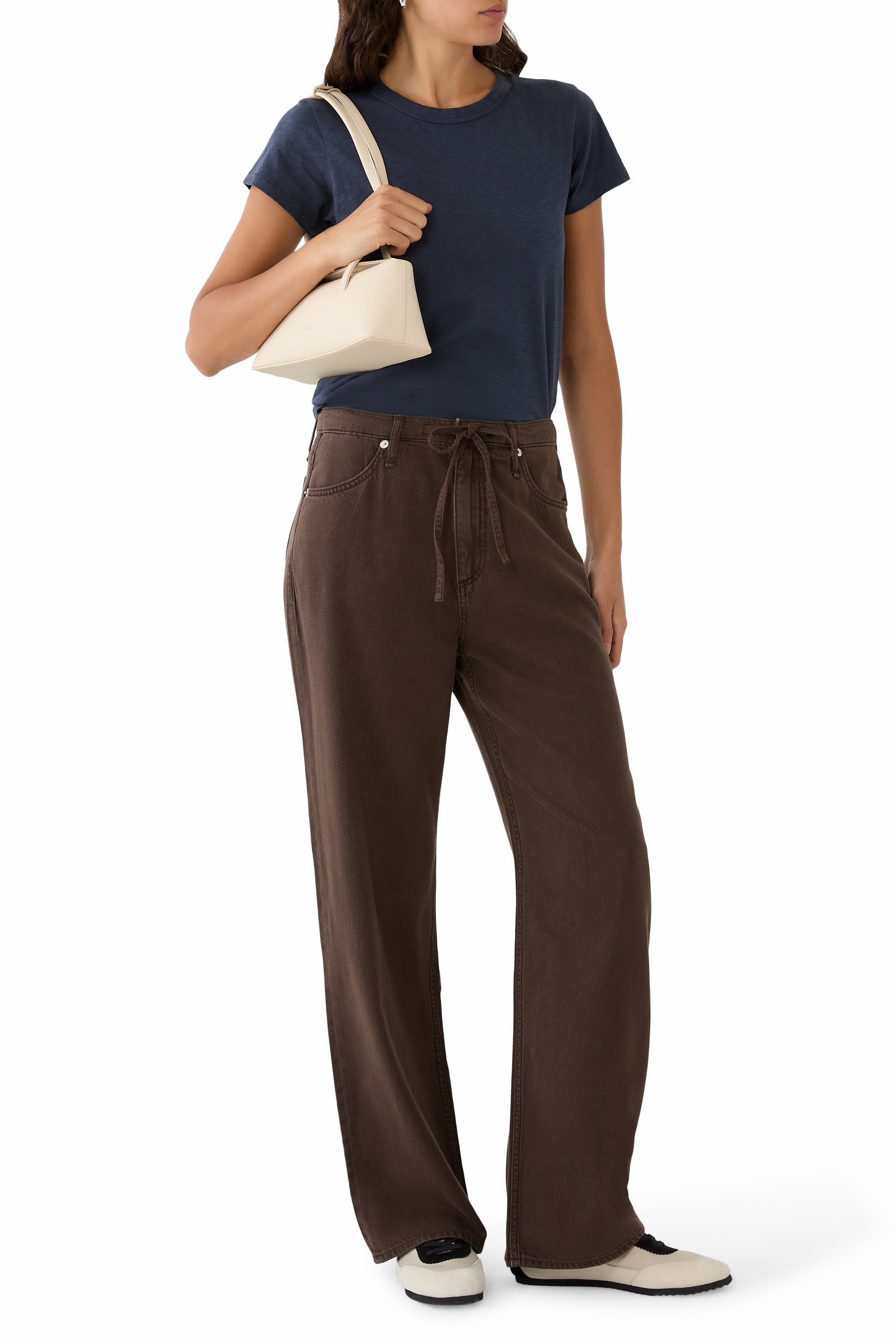 Phoebe Drawstring Wide-Leg Jeans