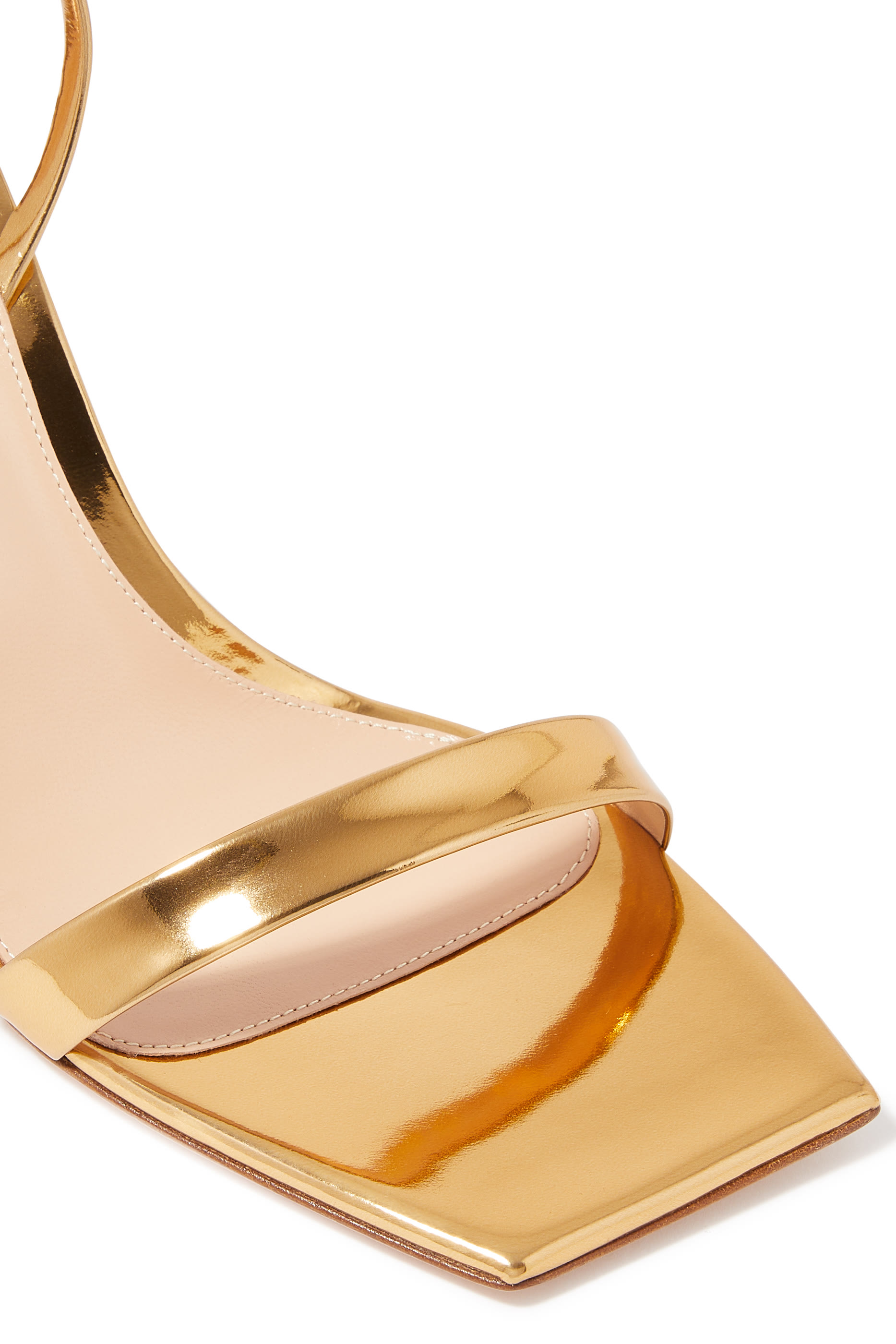 Ribbon 85 Sandals in Metallic Leather