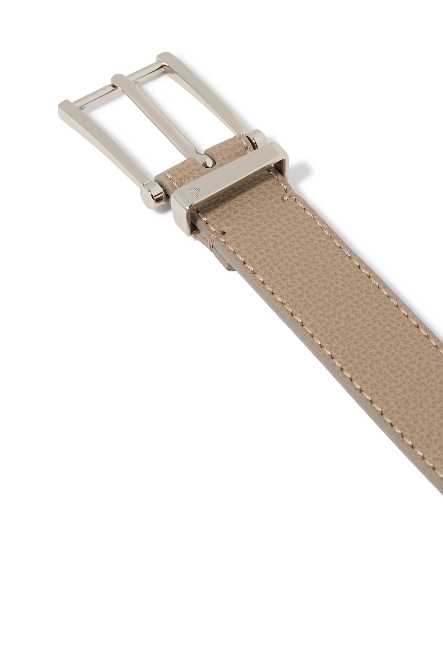 Textured Leather Tongue Belt 