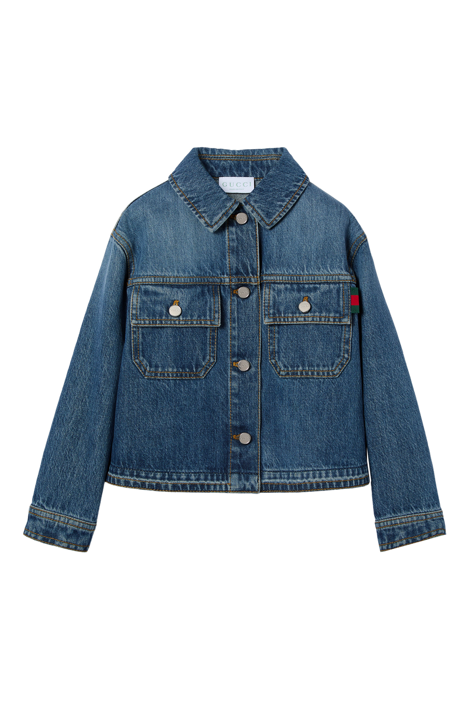 Kids Web Loop-Detail Bleached Jacket