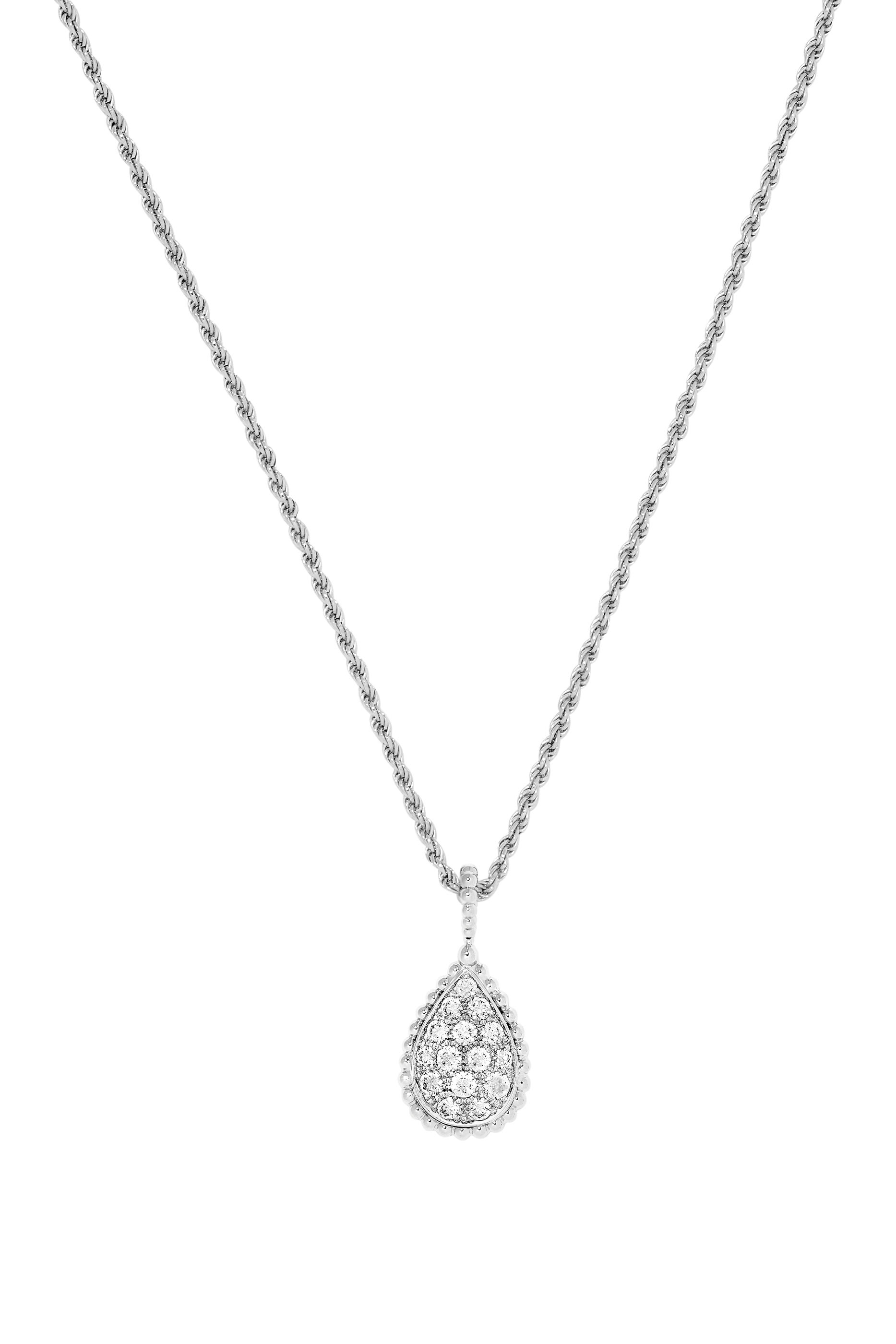 Serpent Boh&egrave;me Pendant, 18k White Gold  Pav&eacute; Diamonds