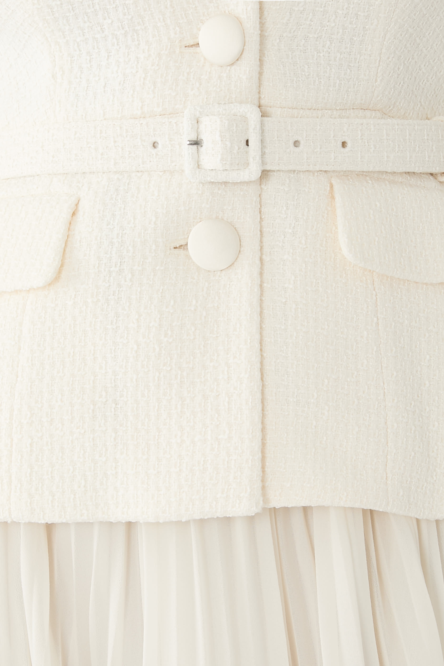 Boucle Shawl Collared Midi Dress