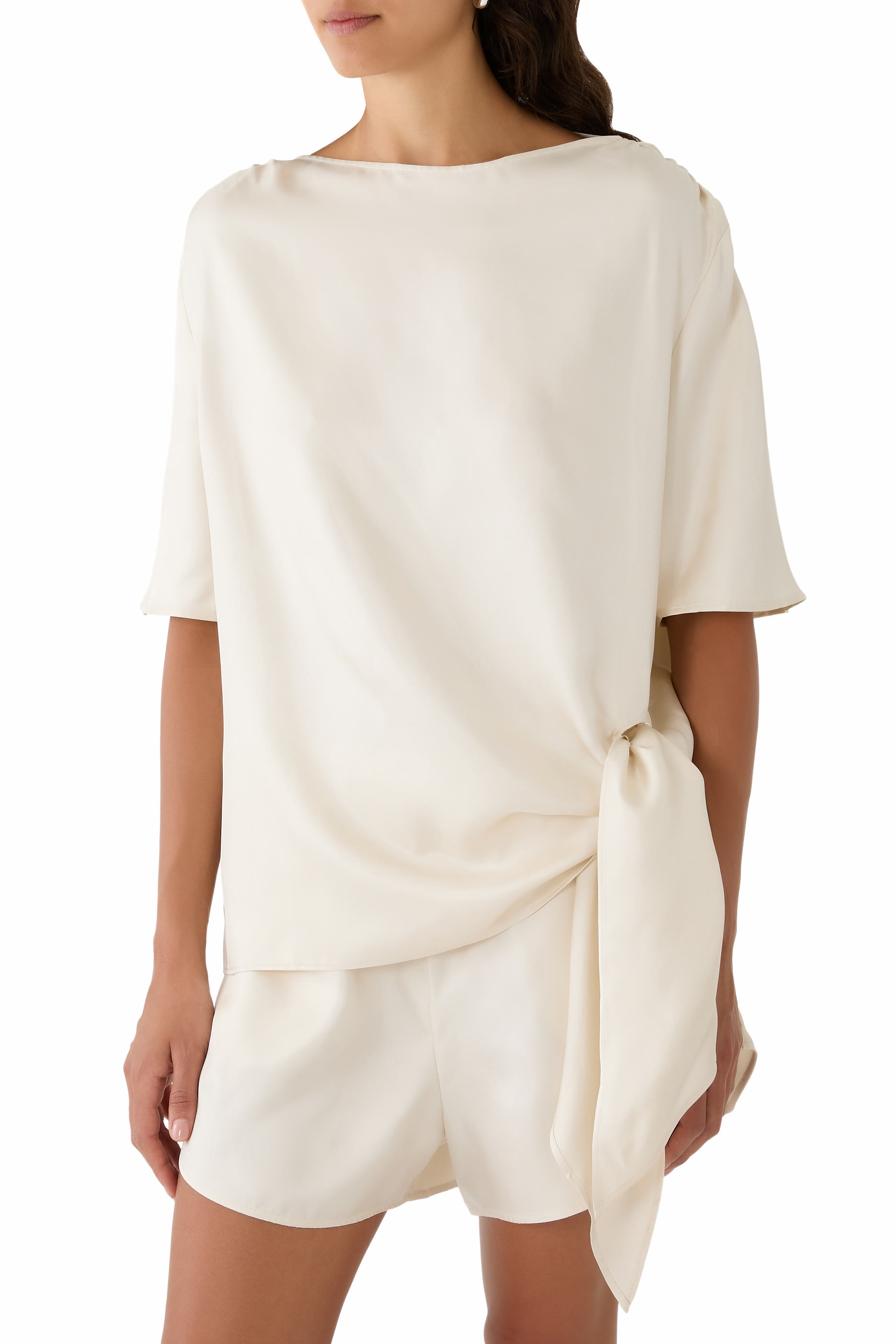 Mano Asymmetric Silk Top