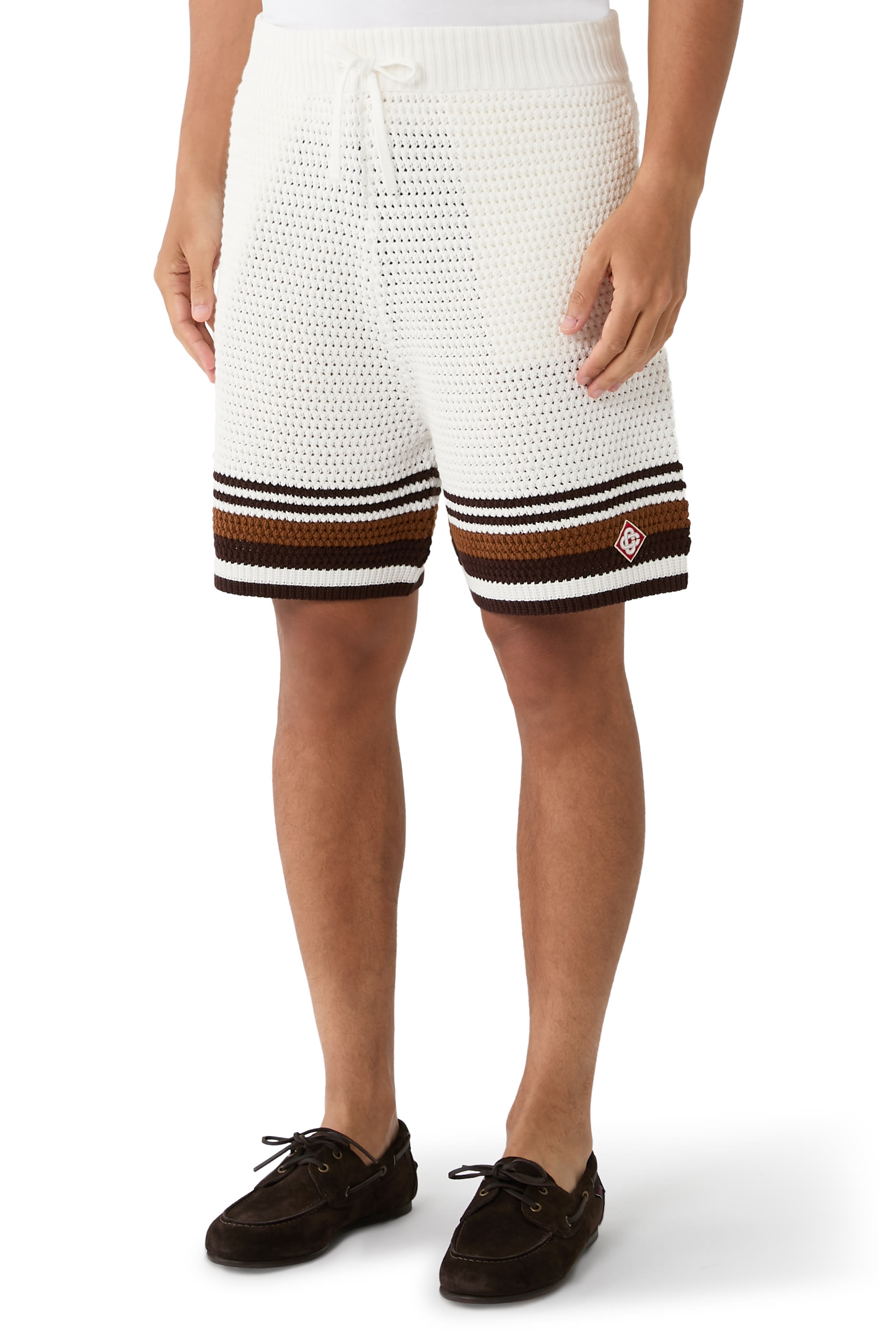 Tennis Stripe Crochet Shorts