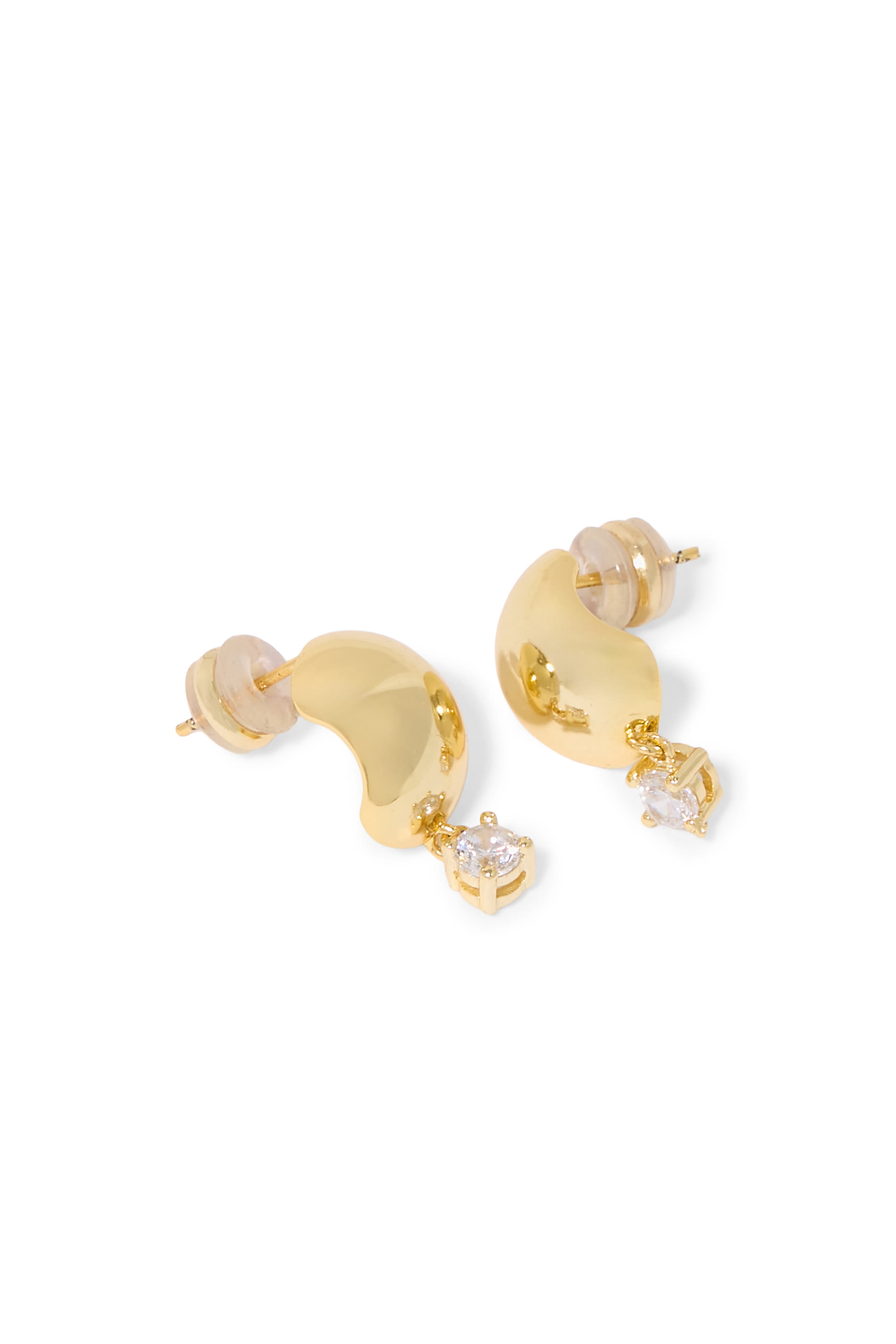  Aoki Hoop Earrings, 14k Vermeil on Sterling Silver  Cubic Zirconia