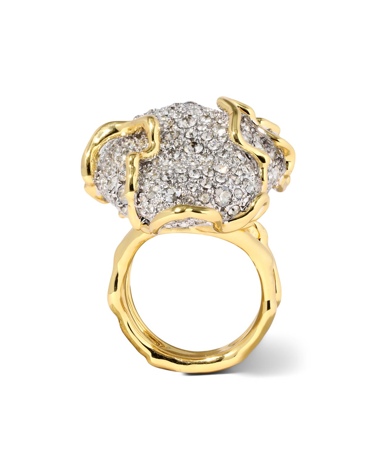 Solanales Large Crystal Pav&eacute; Geode Ring