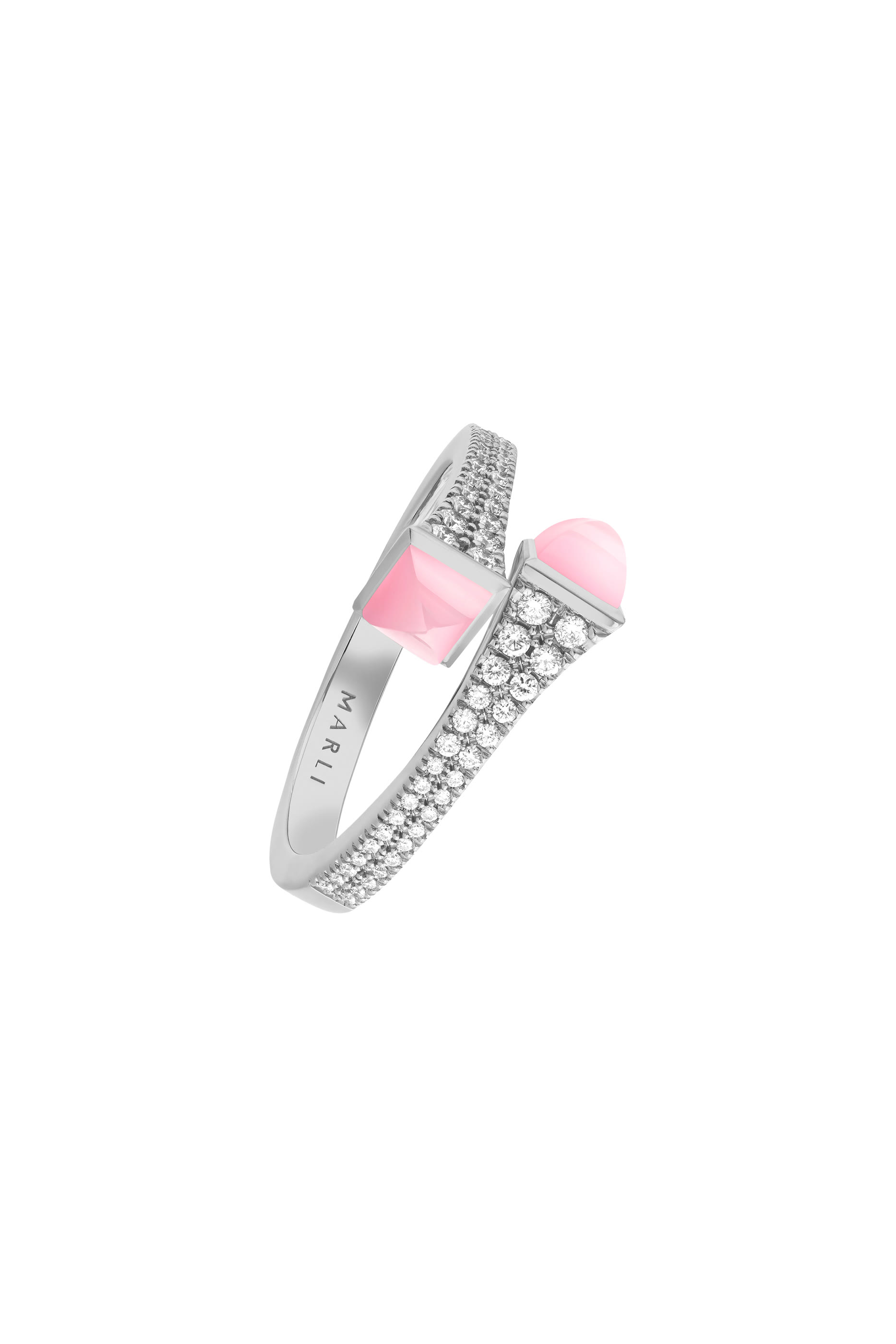 Cleo Slim Ring, 18k White Gold  Quartz, Diamonds