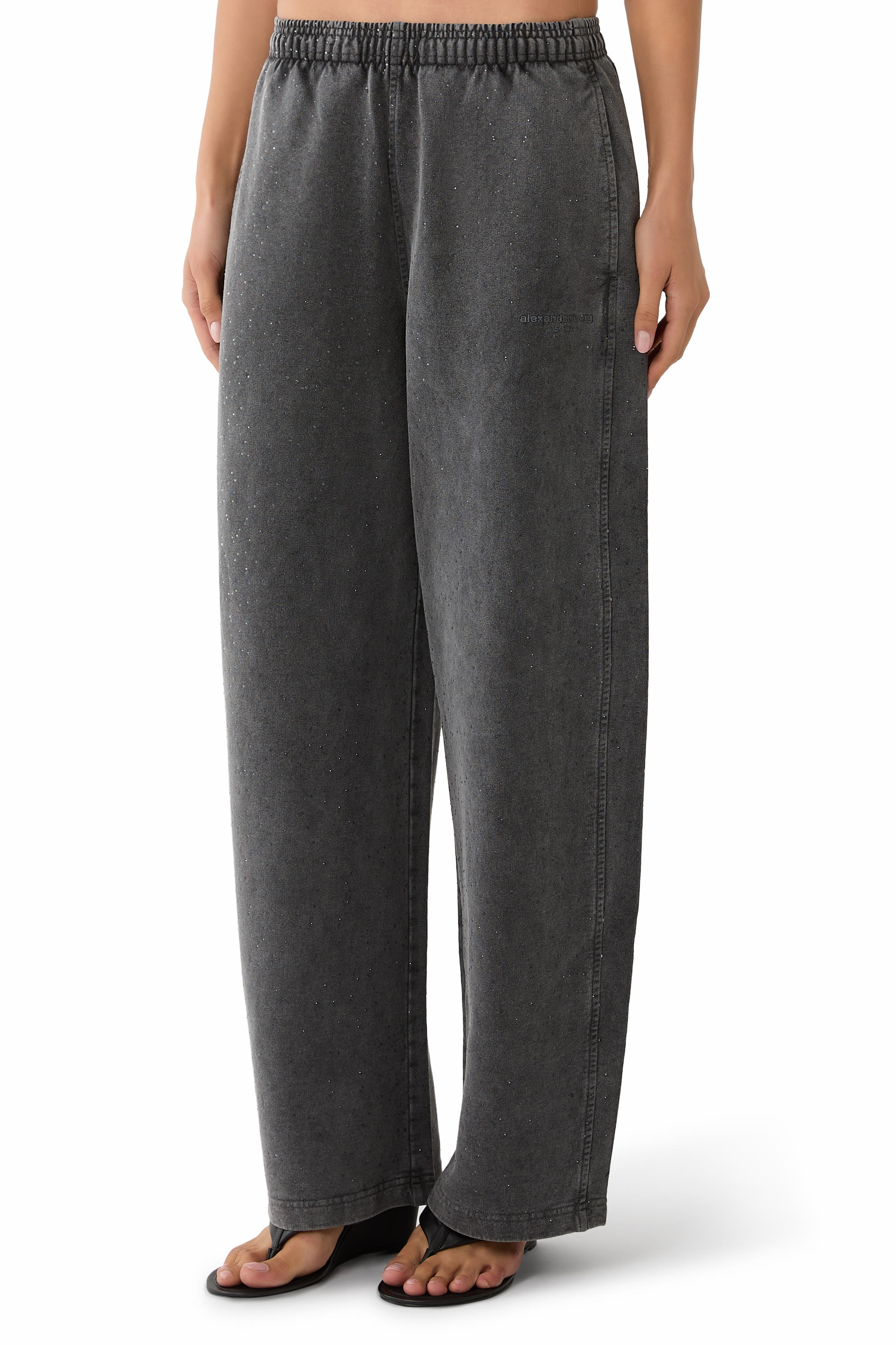 Rhinestone-Embellished Sweatpants 