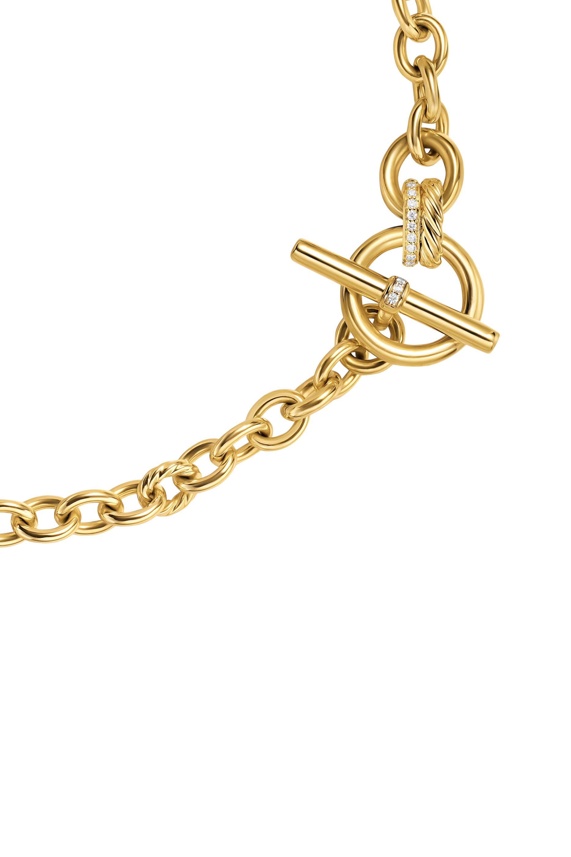DY Mercer&reg; Toggle Chain Necklace, 18K Yellow Gold  Diamonds