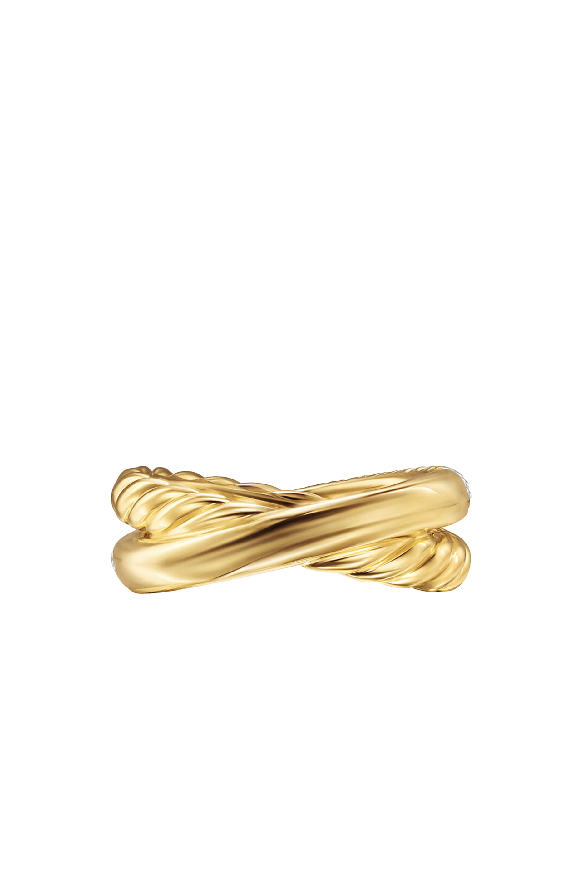 Crossover Two Row Ring, 18K Yellow Gold  Diamonds