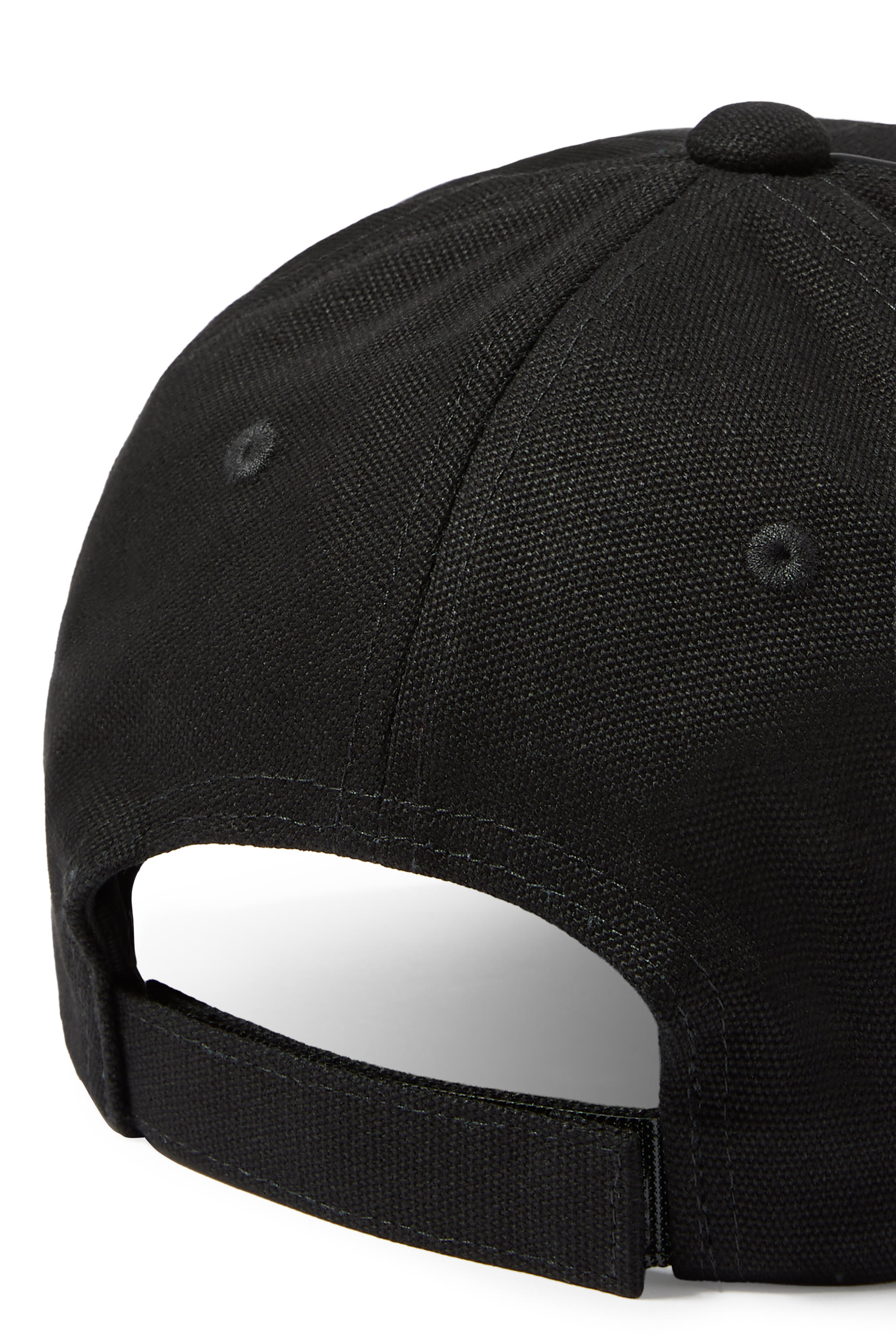 Logo Baseball Cap in Canvas  Leather