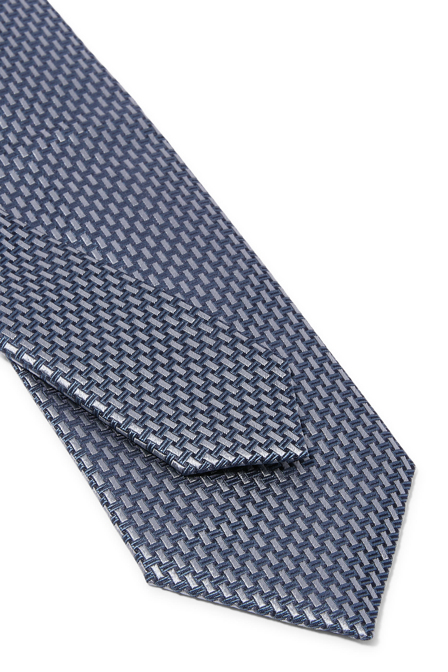 Micro Motif Jacquard Silk Tie 