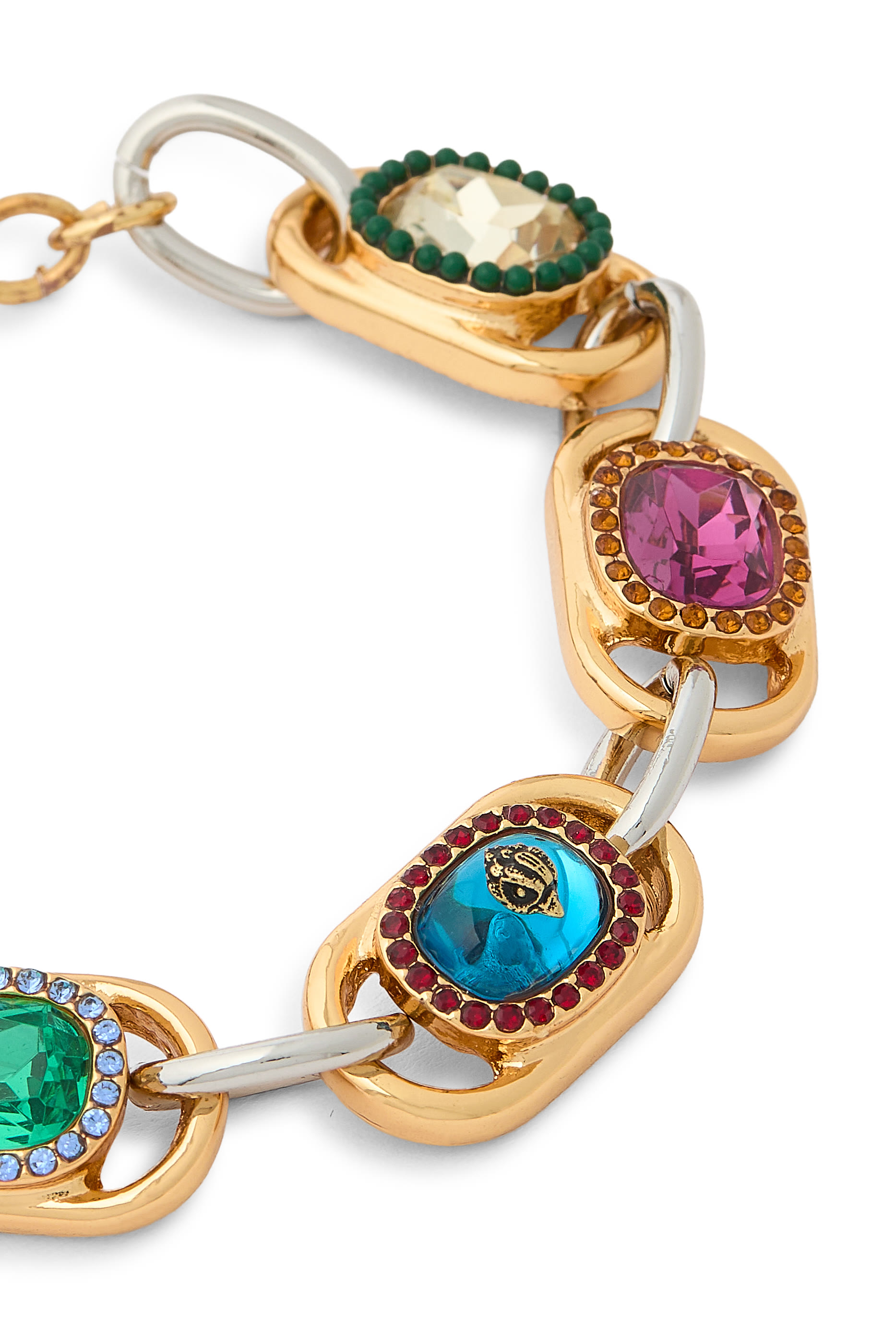 Sloane Large Bracelet, Brass  Gem Charms