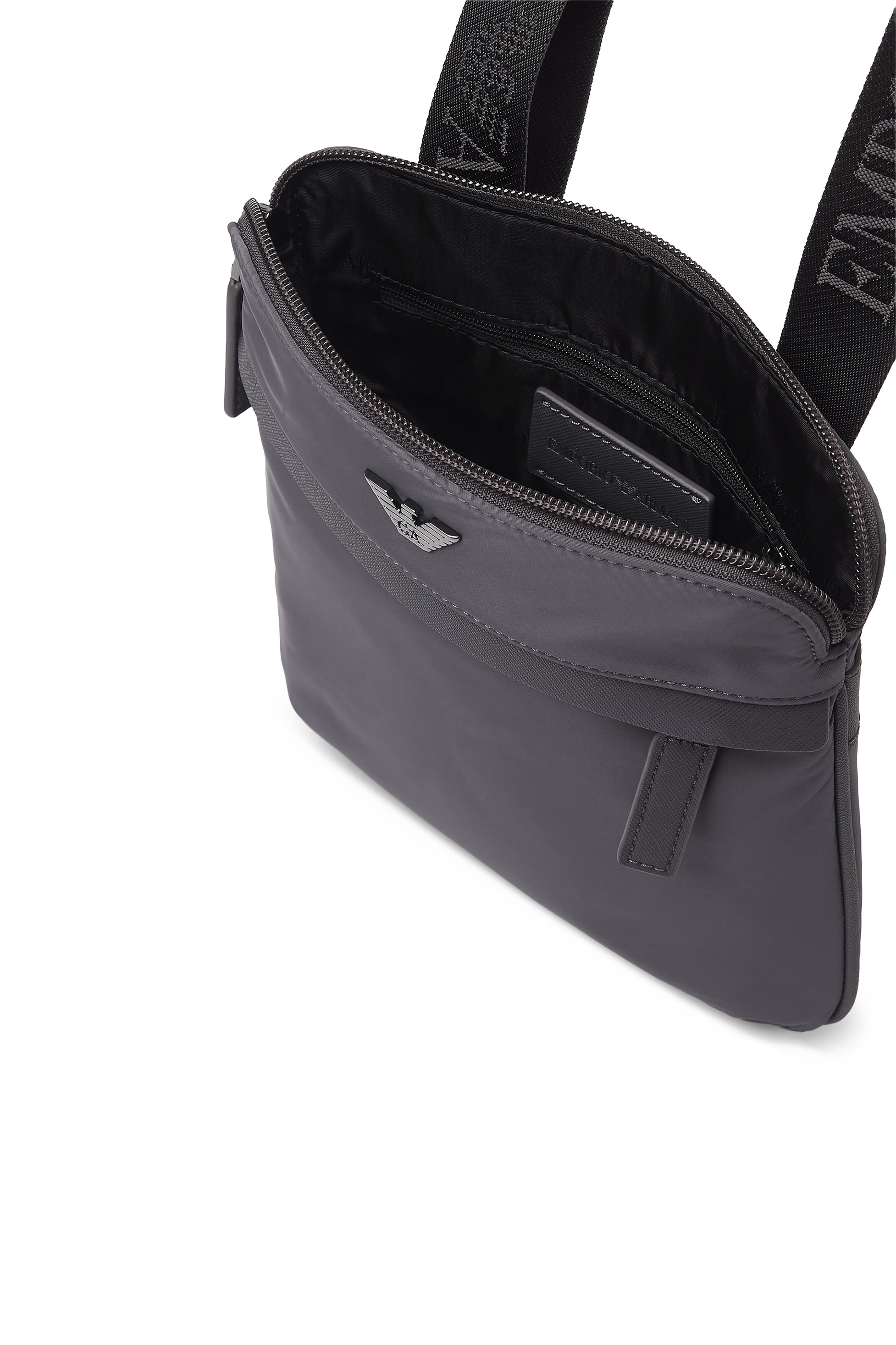Flat Recycled Nylon Crossbody Bag 