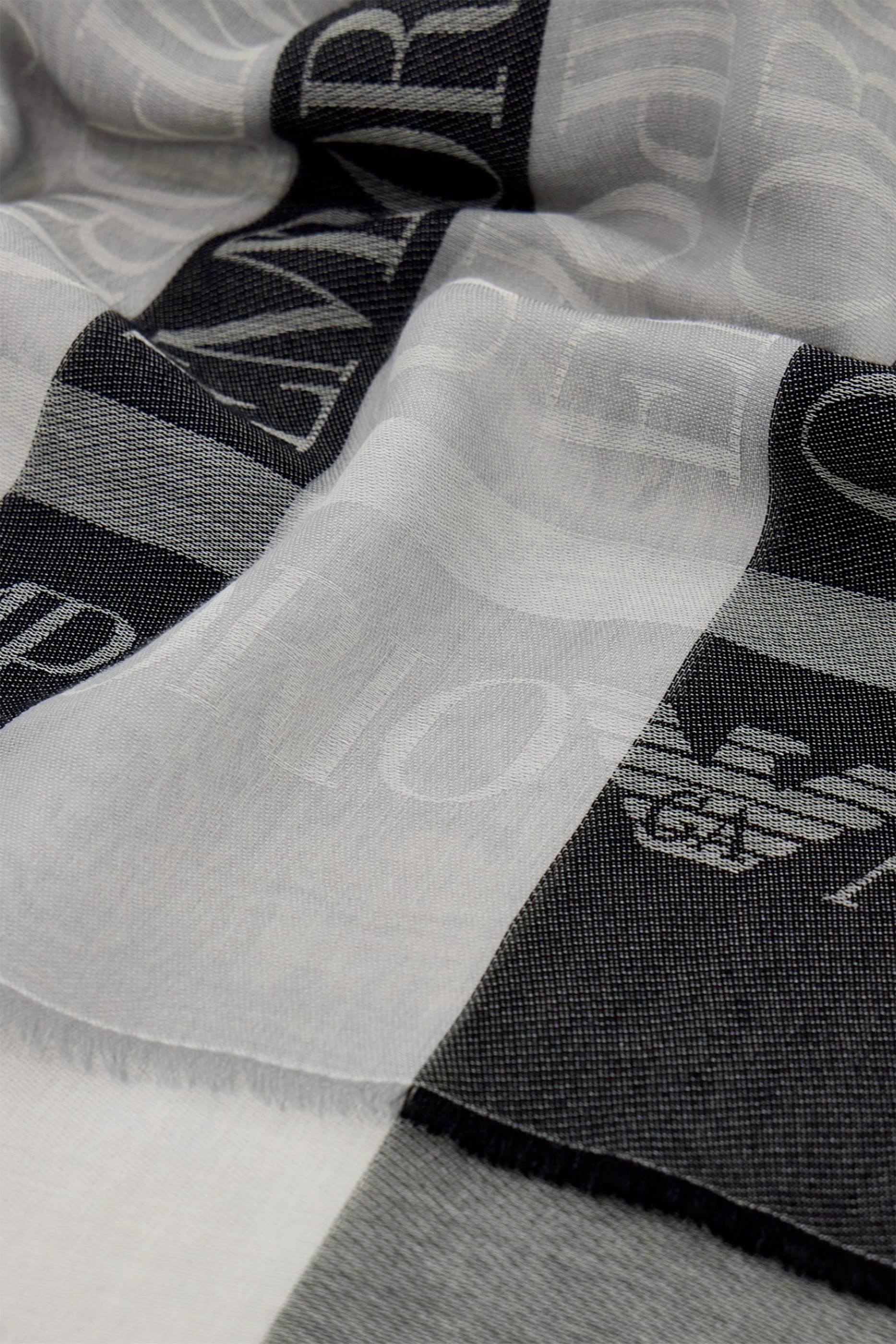 Logo Striped and Fringed Stole