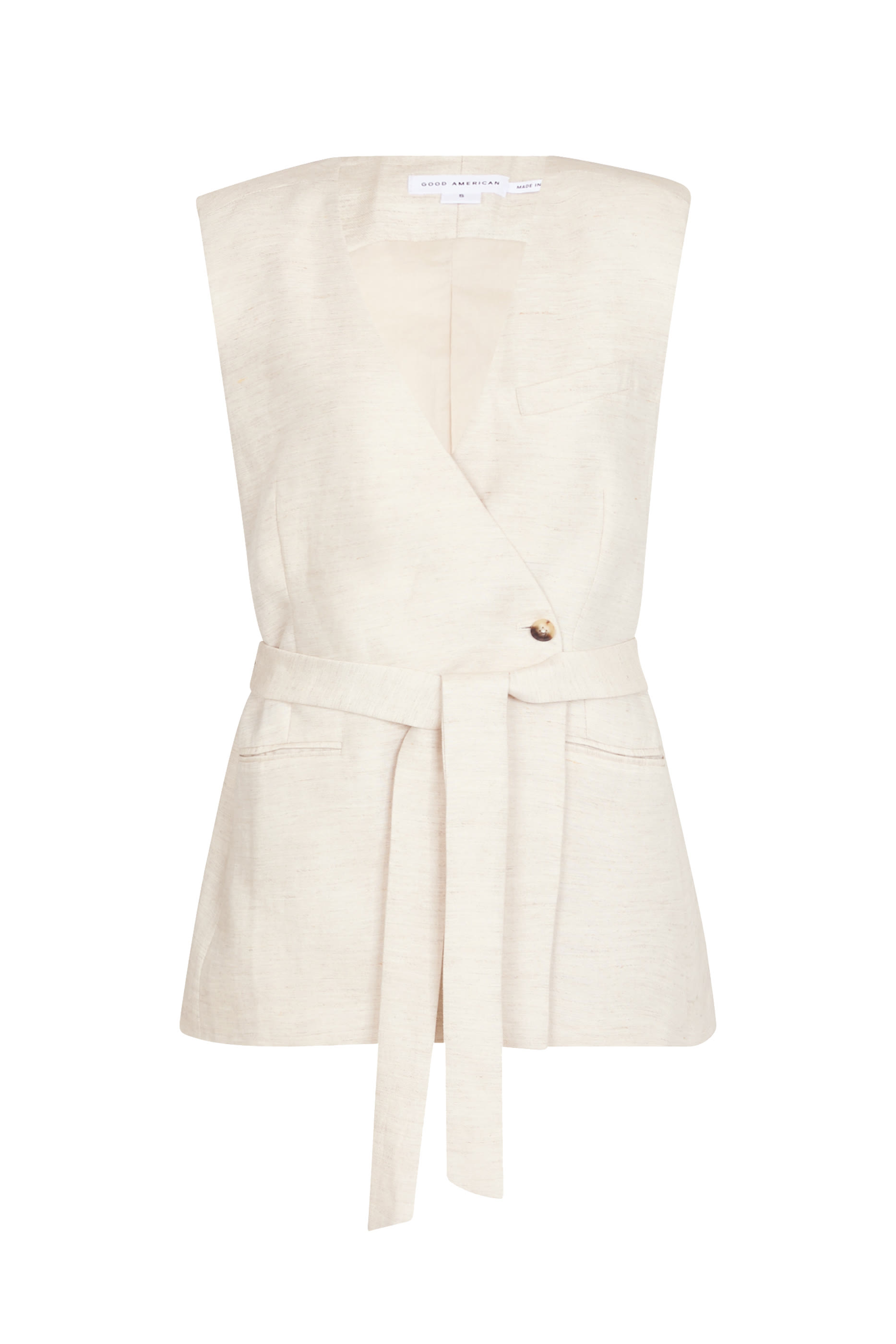 Linen Sleeveless Belted Vest 
