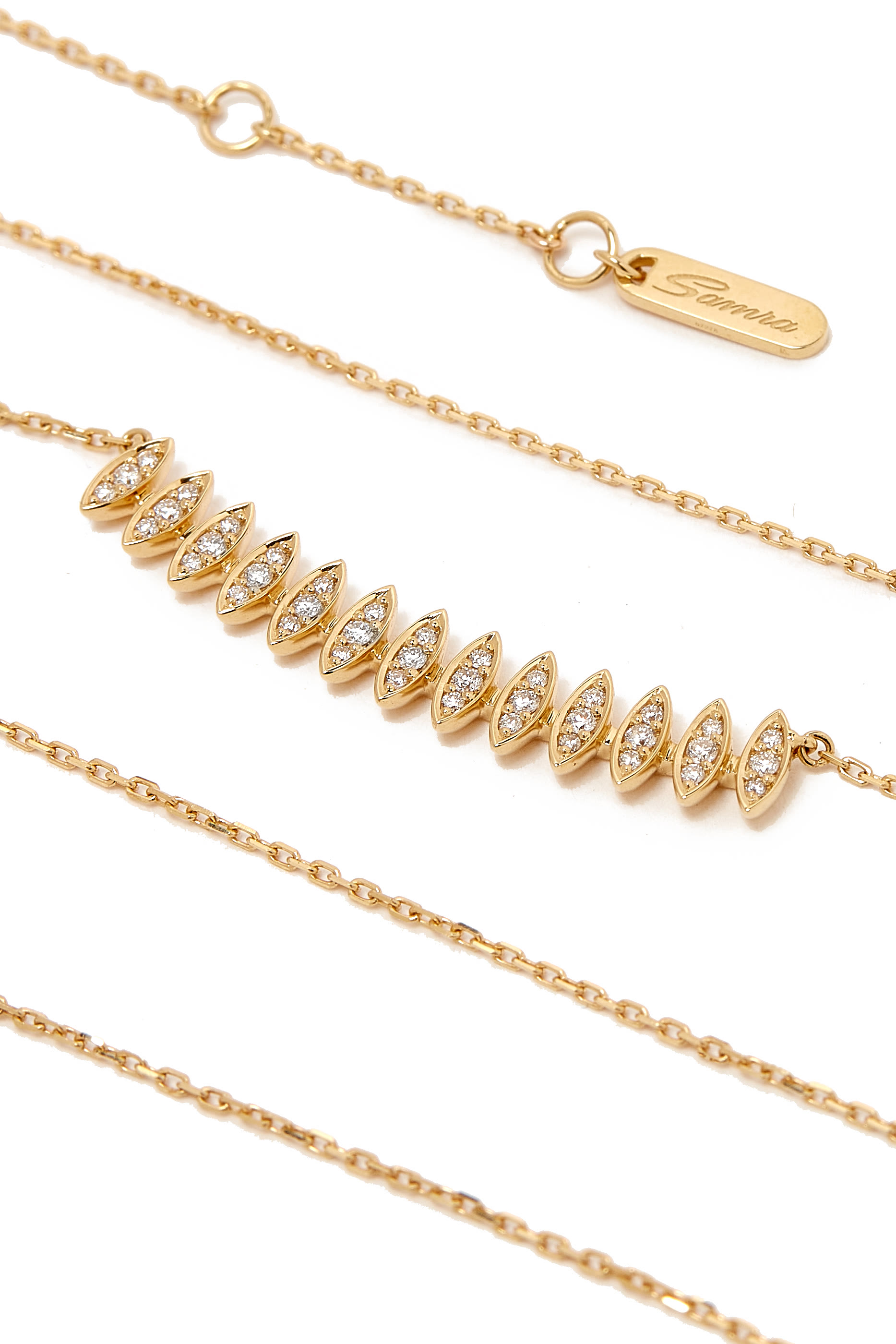 Barq Marquise Small Necklace, 18K Yellow Gold  Diamonds