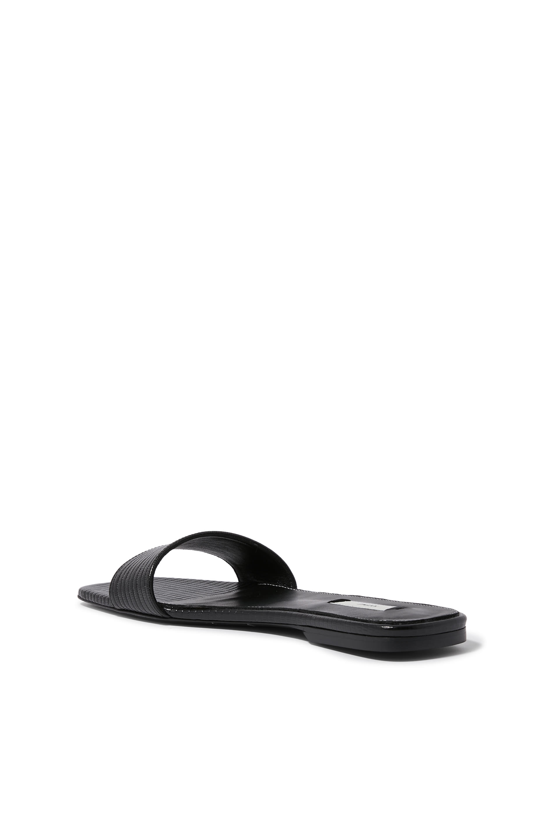 Lizard-Embossed Bandeau Sandals