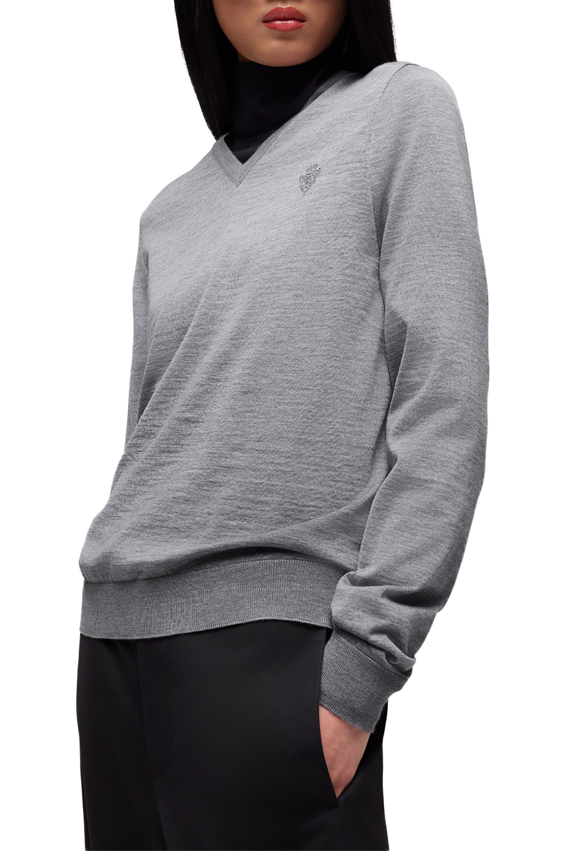 Fine Wool Sweater With Embroidery