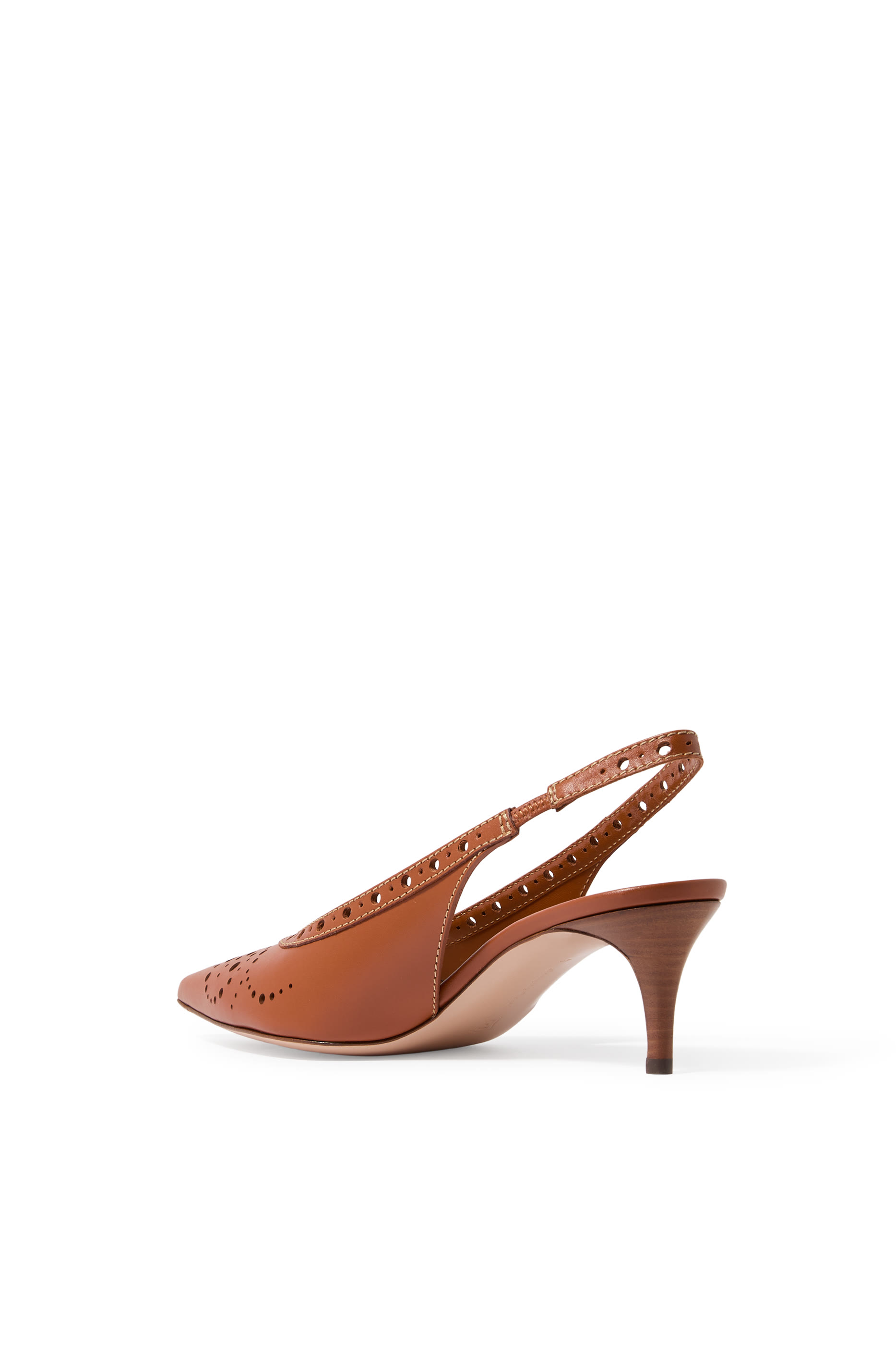Perforated Leather Slingback 70 Pumps 