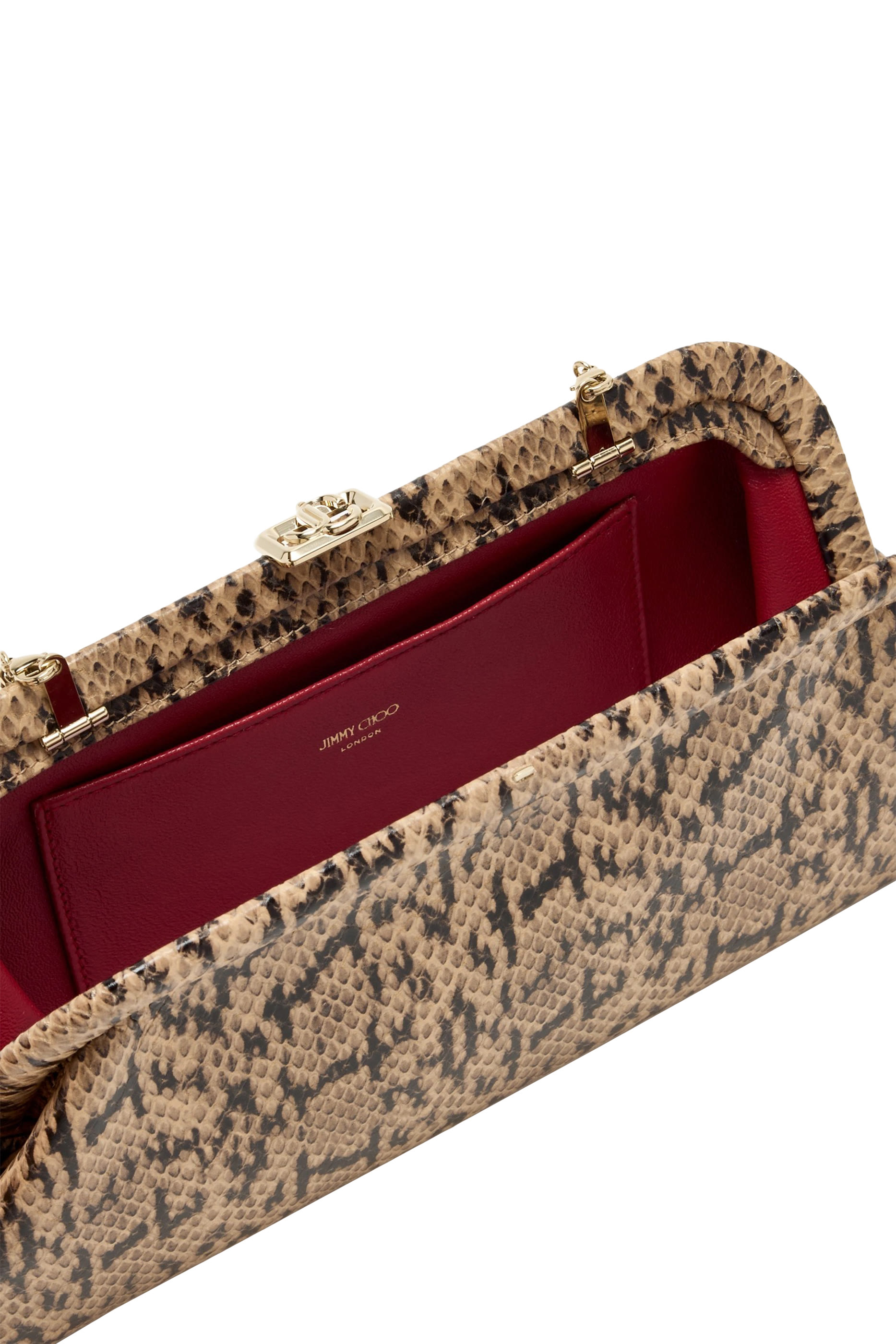 Skylar Gold Candy Wrap Leather Clutch with Square JC Clasp