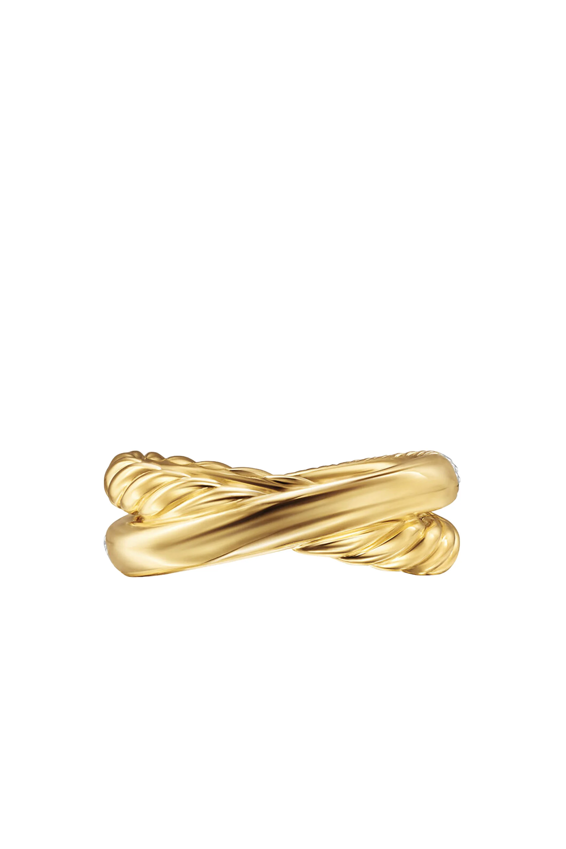 Crossover Two Row Ring, 18K Yellow Gold  Diamonds