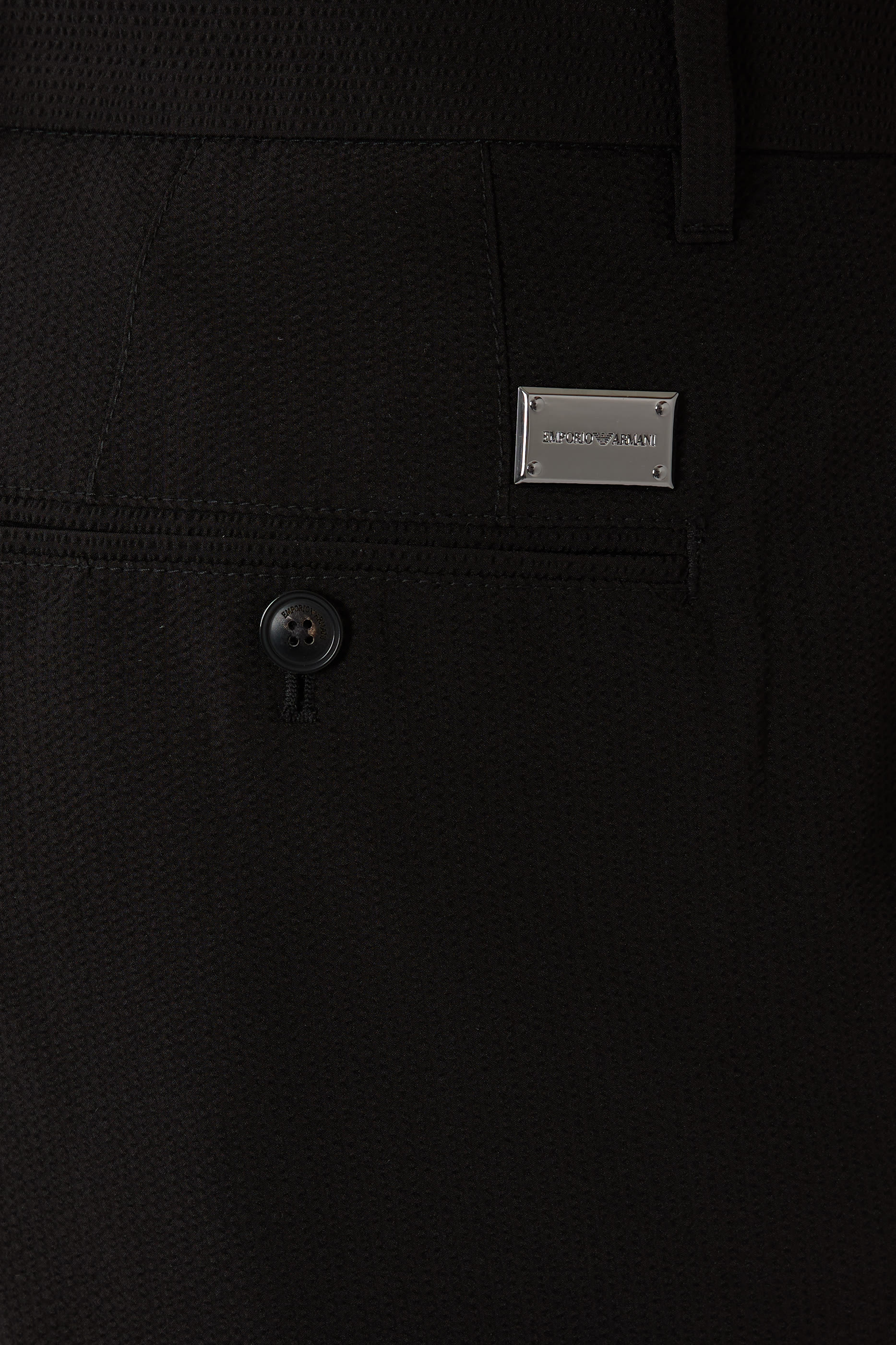 Logo Plaque Flat Front Trousers