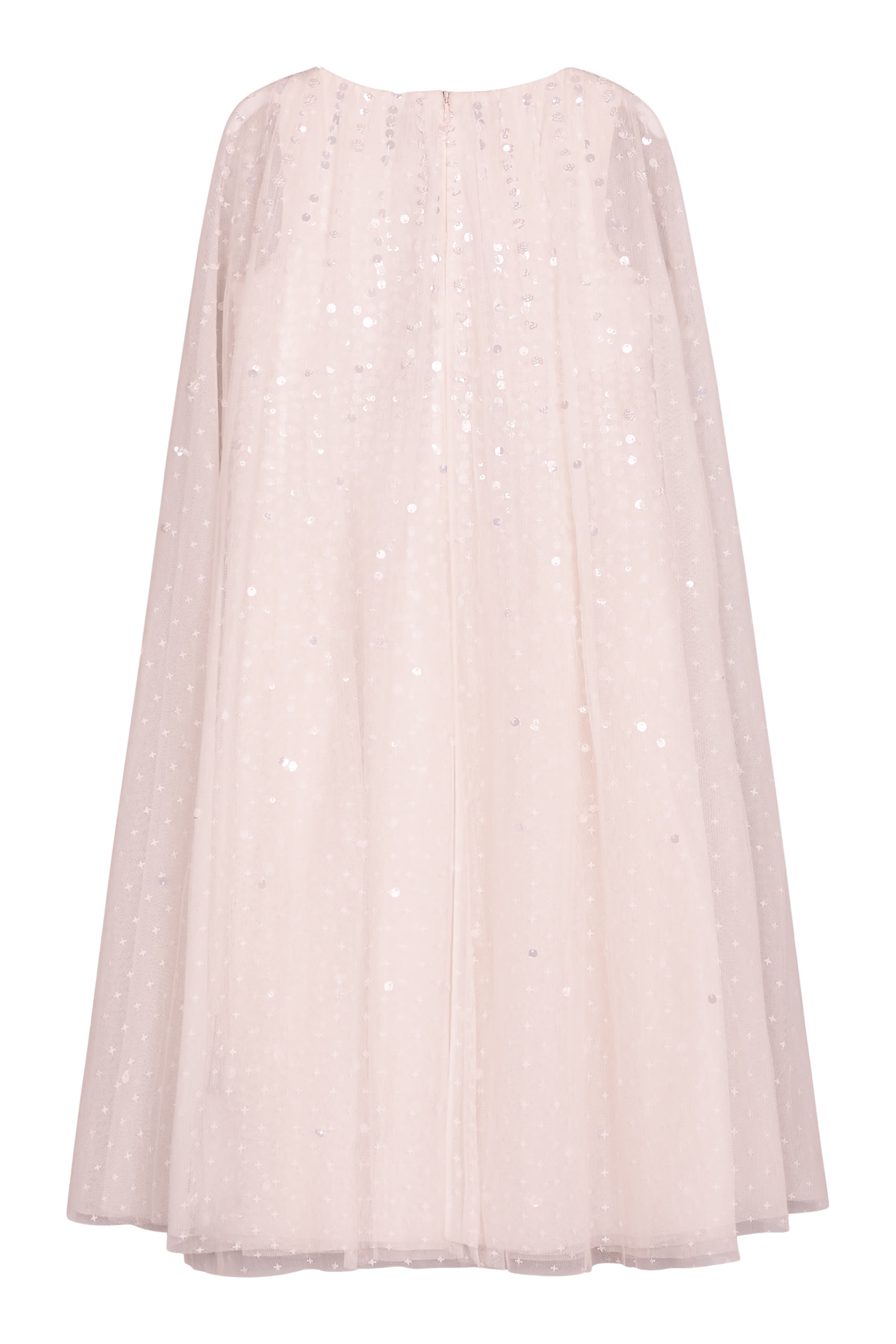Kids Moonlight Sequin Draped Cape Gown