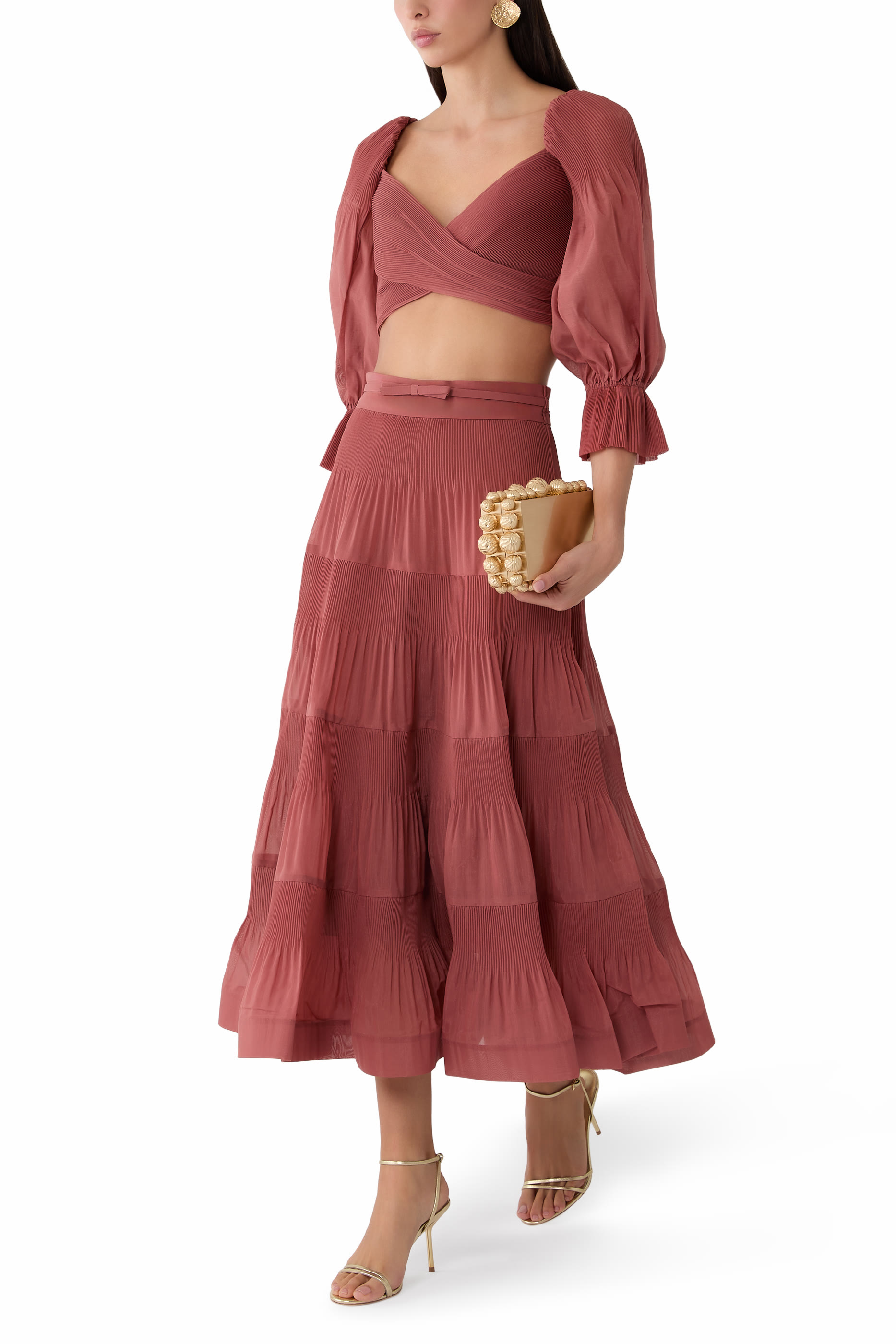 Pleated Midi Skirt