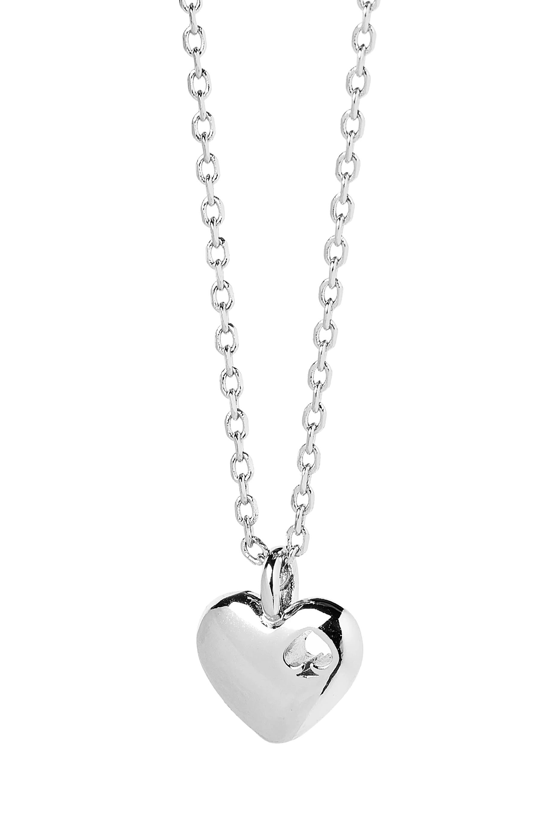 Heart and Spade Pendant Necklace, Cubic Zirconia  Brass