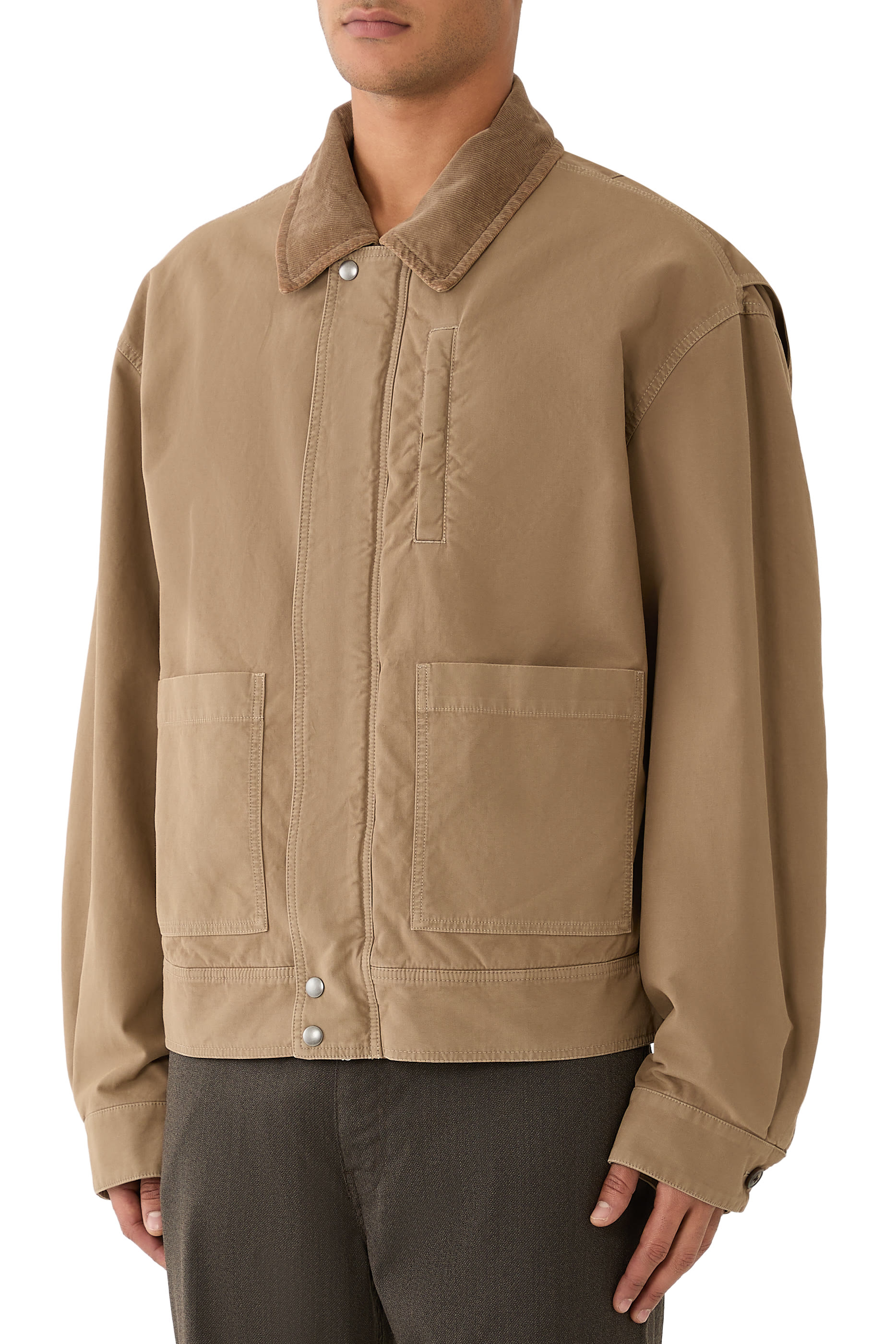 Corduroy Trimmed Jacket 