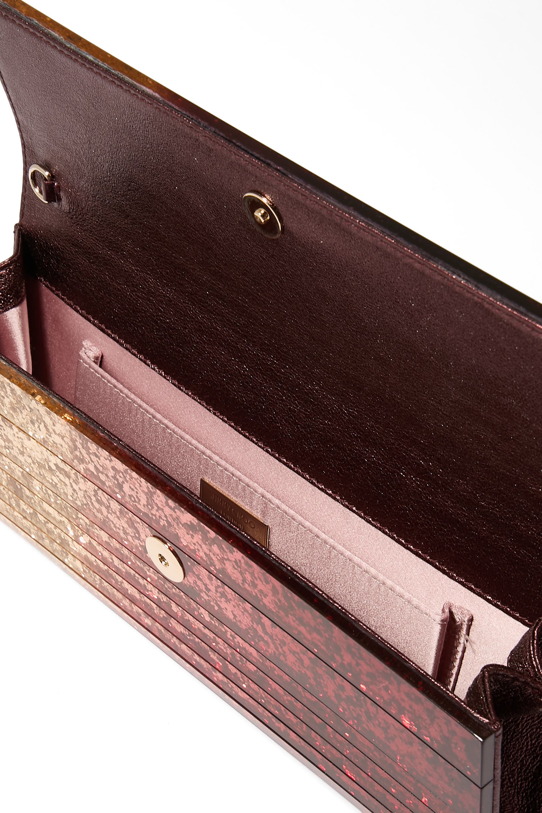 Sweetie Metallic D&eacute;grad&eacute; Glitter Plexi Clutch Bag