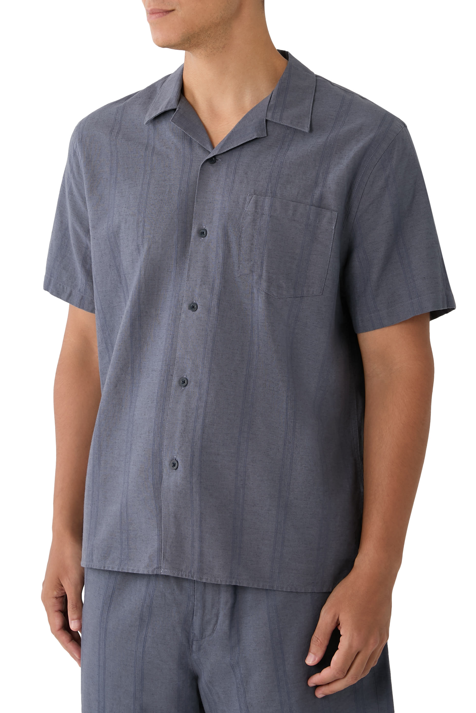 Cove Stripe Cotton-Hemp Cabana Shirt