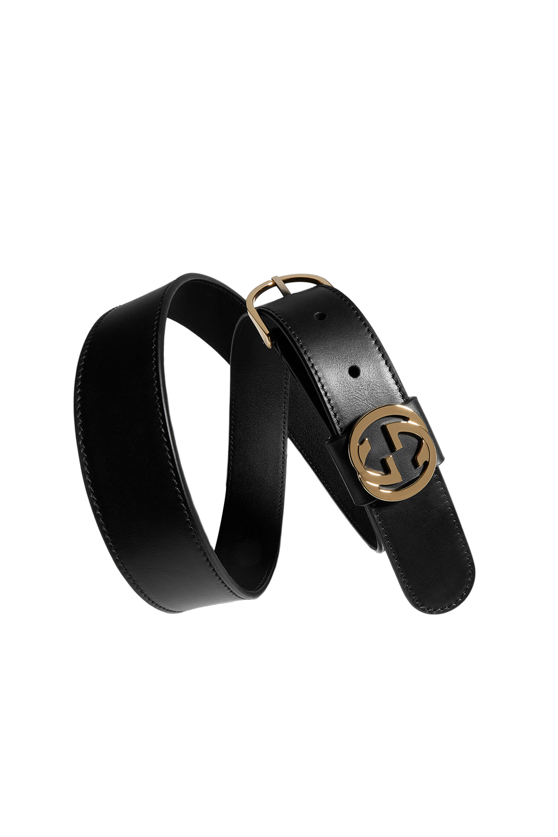 Interlocking G Detail Round Buckle Belt